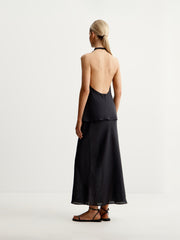 Linen maxi skirt