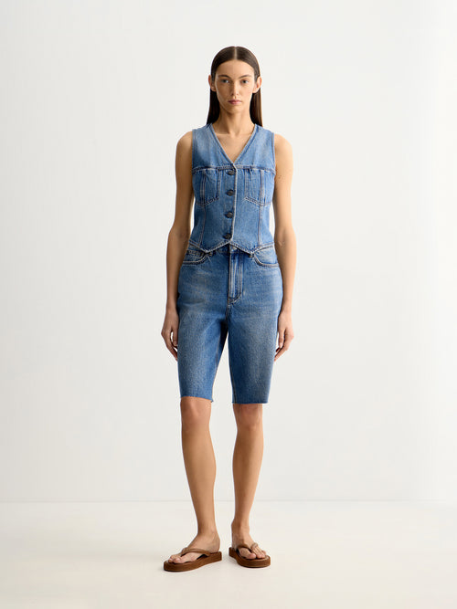 Slim fit denim shorts