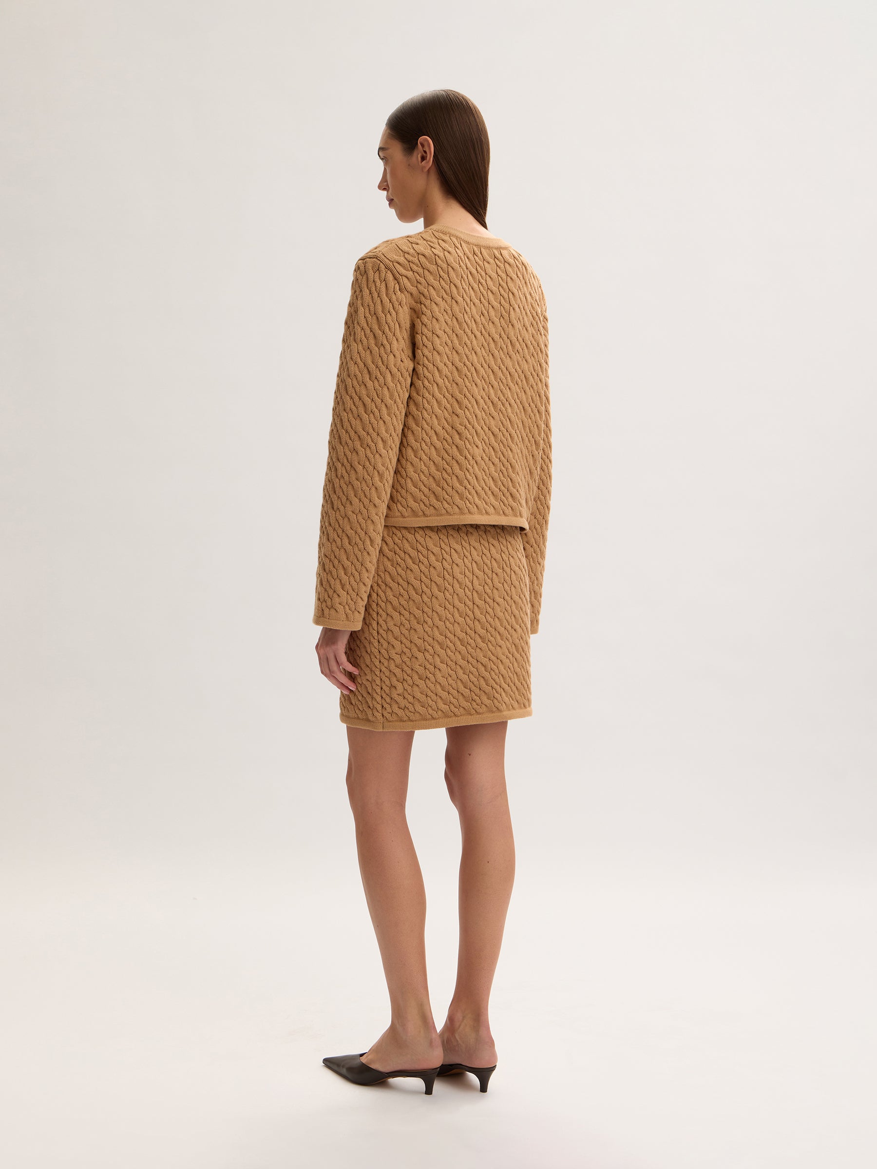 Cable knit skirt