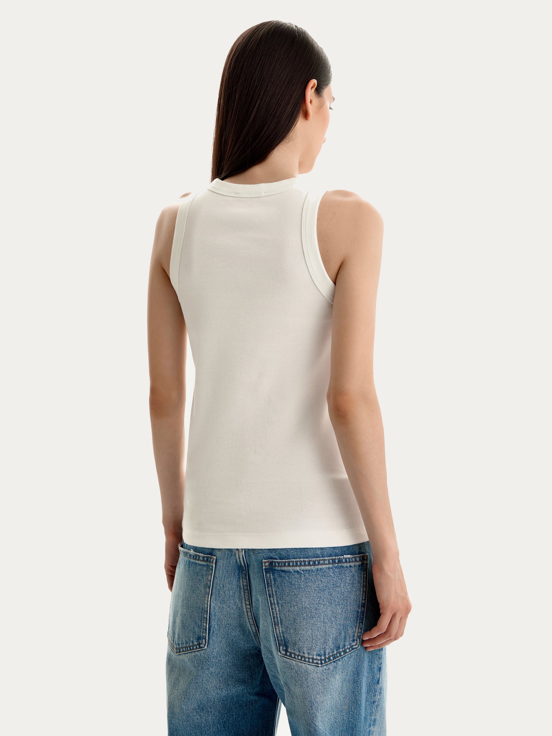 Ribbed cotton tank top