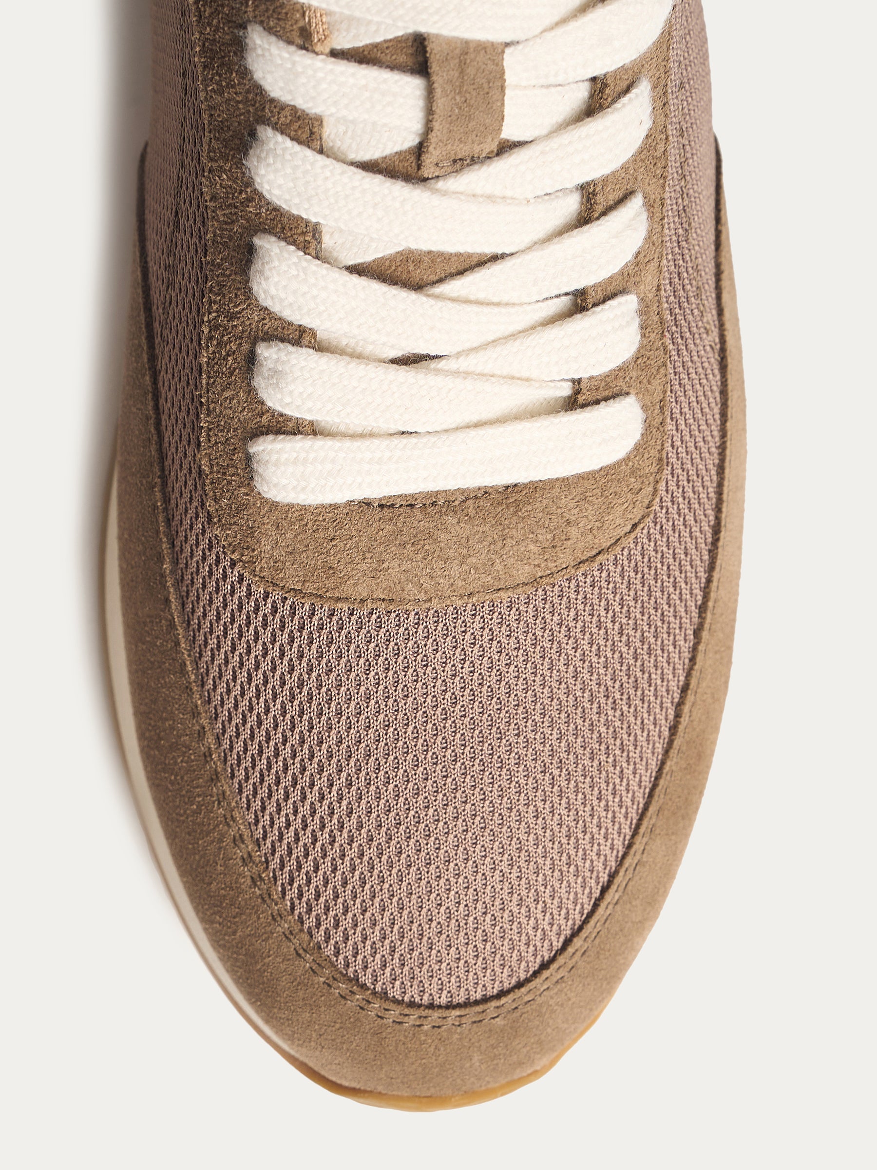 Suede and mesh sneakers