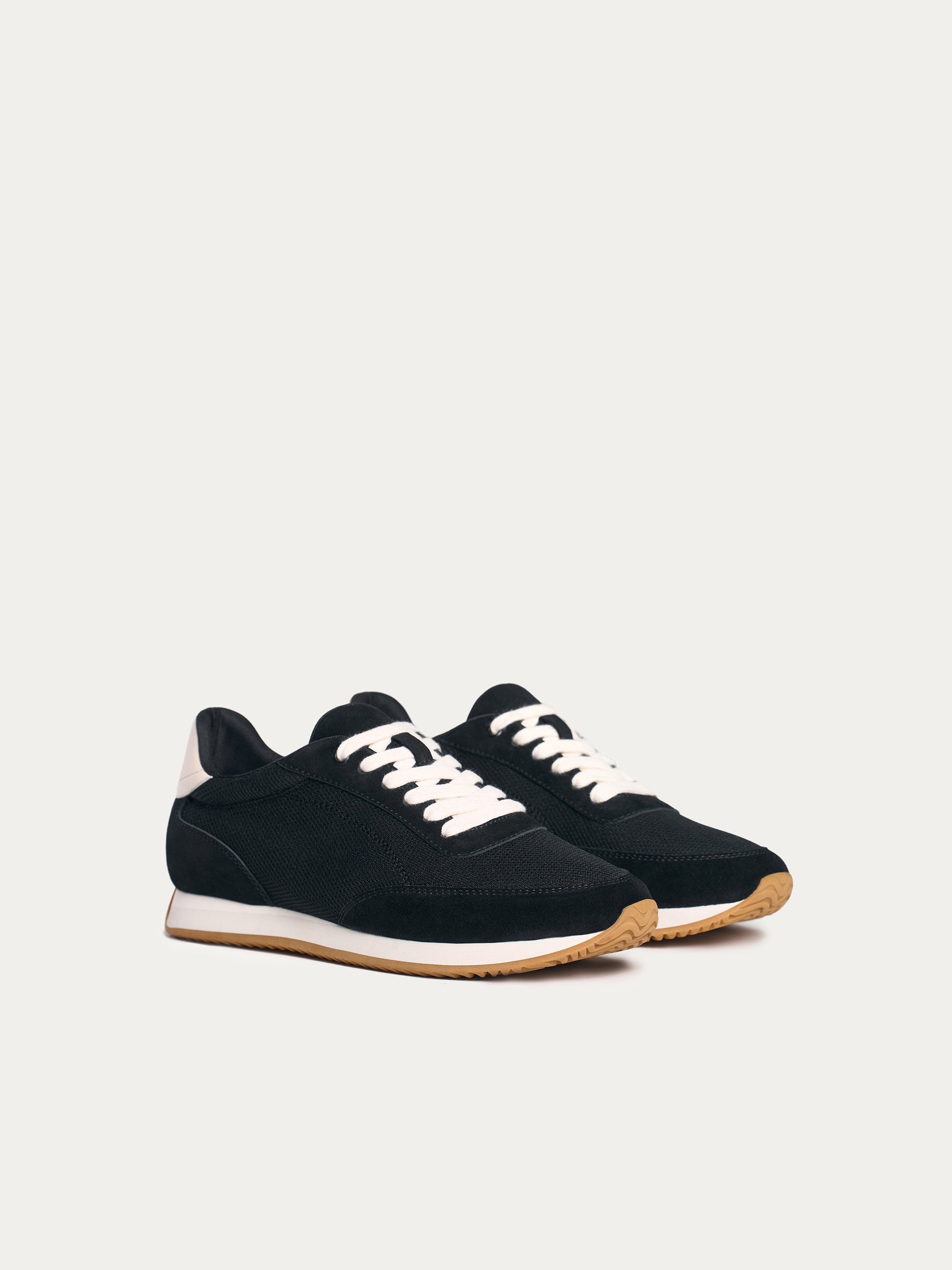 Suede and mesh sneakers