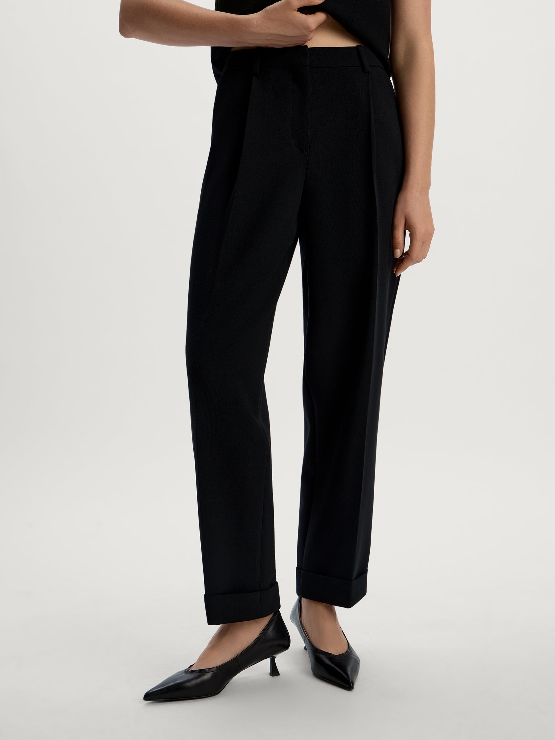 Wool blend trousers