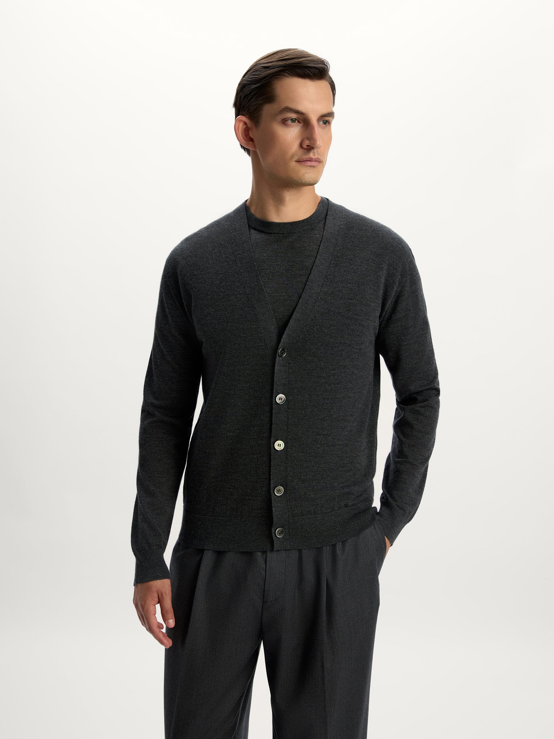 Merino-silk cardigan