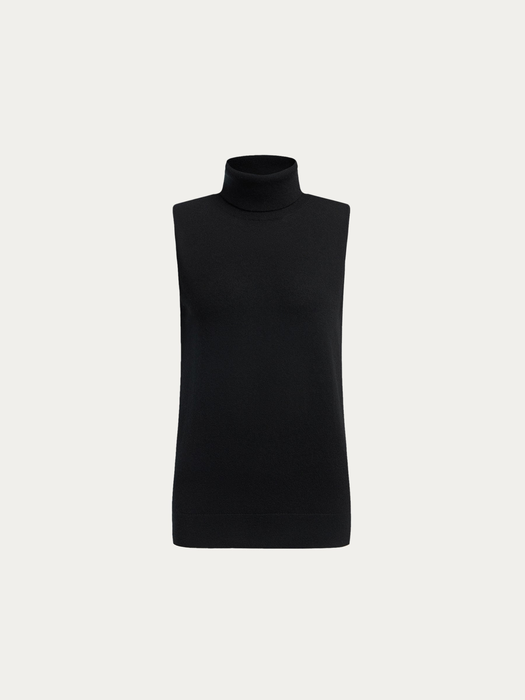 Wool-cashmere turtleneck top