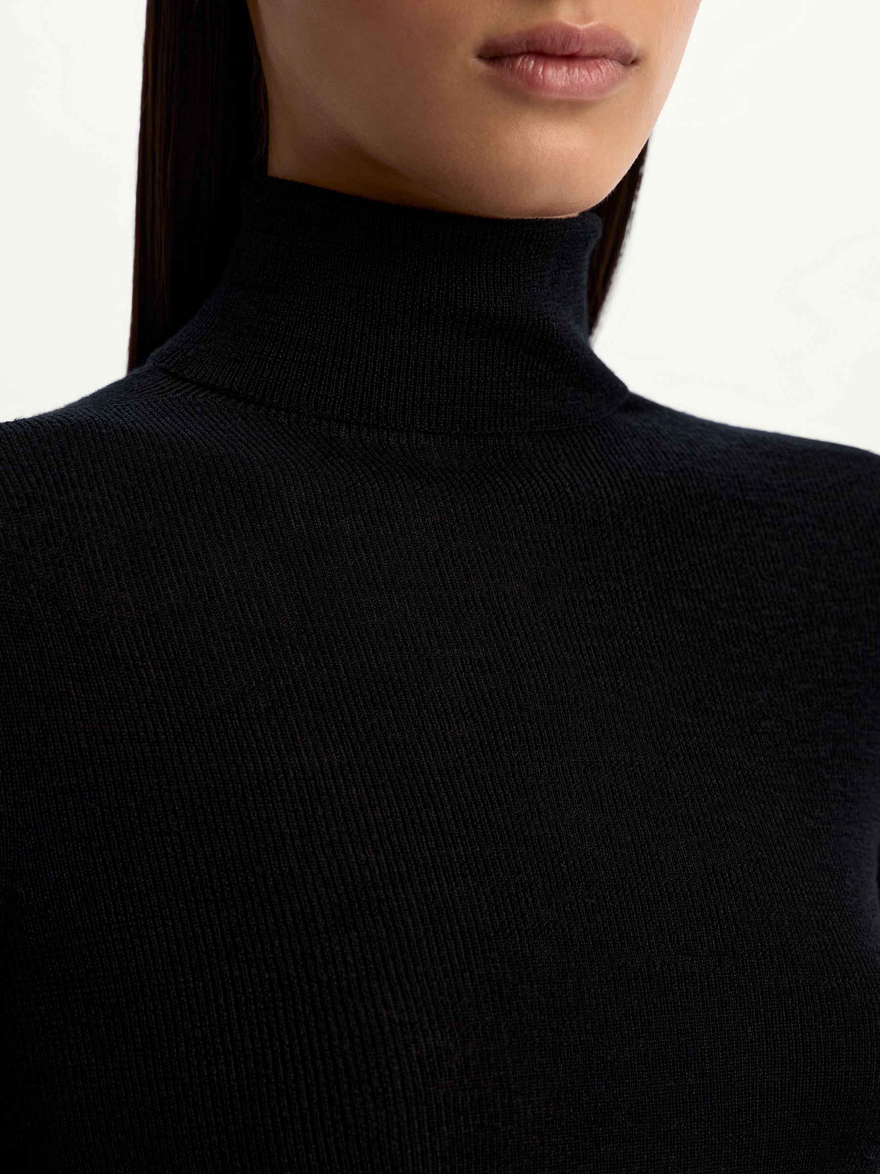 Ribbed merino turtleneck