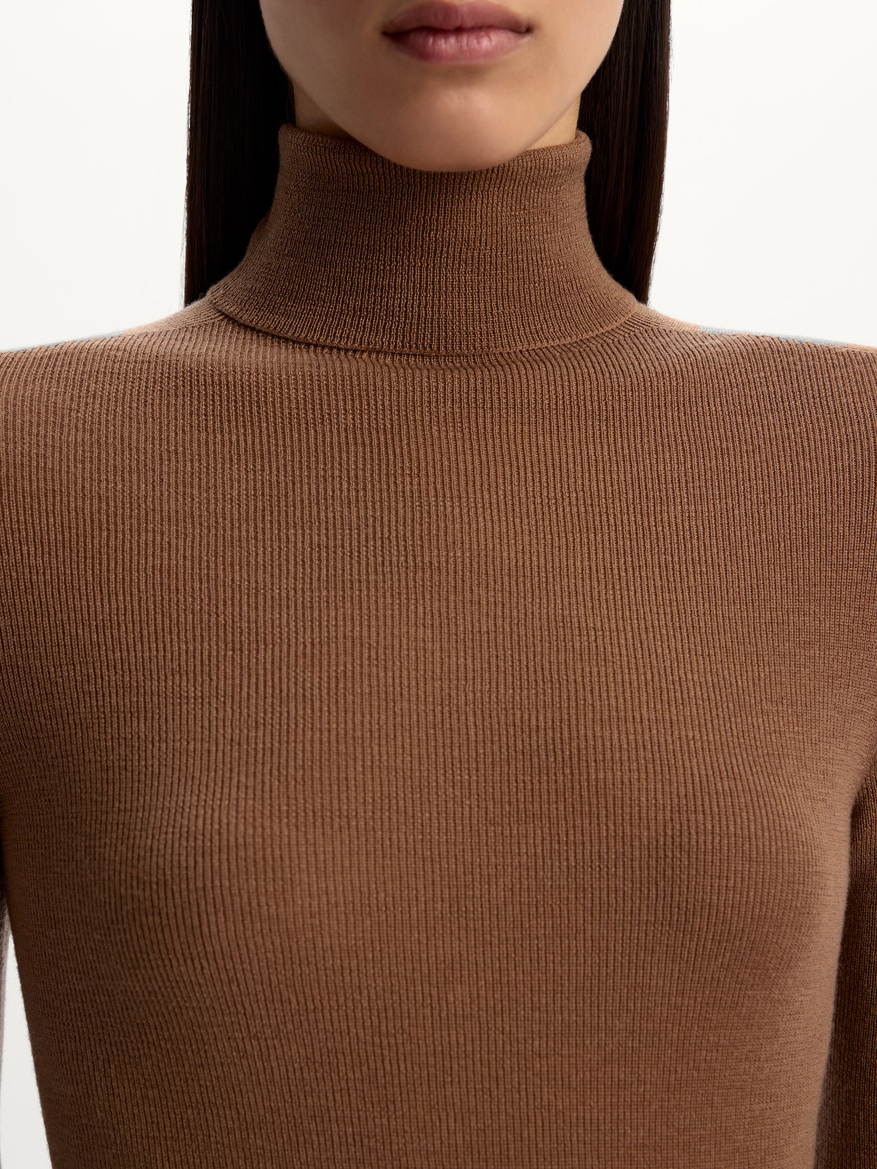 Ribbed merino turtleneck