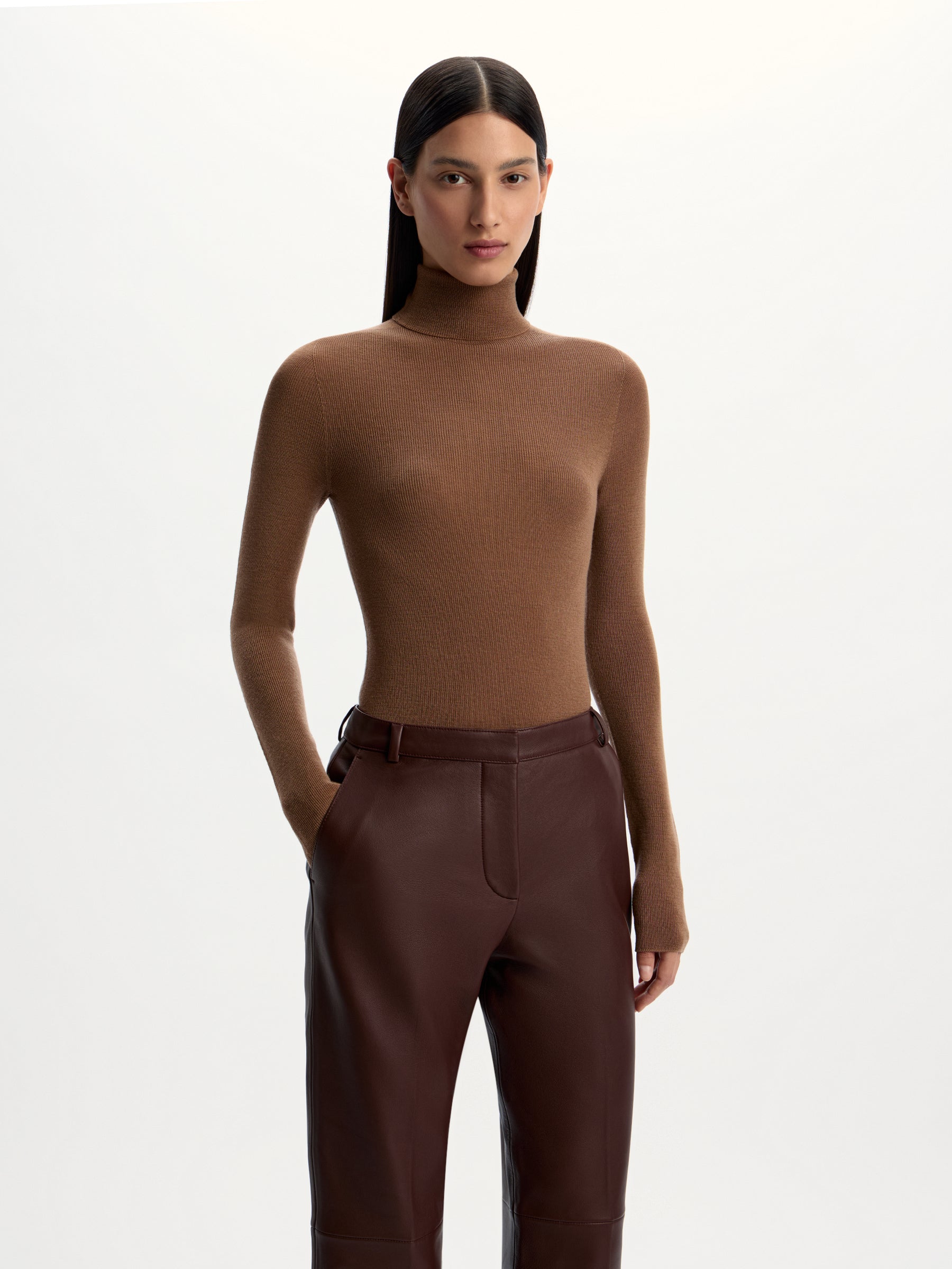 Ribbed merino turtleneck