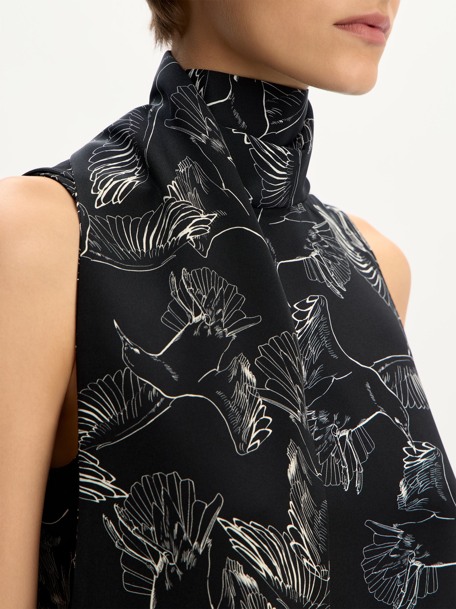 Printed silk top