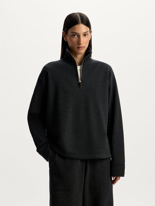 Melange wool-blend sweatshirt