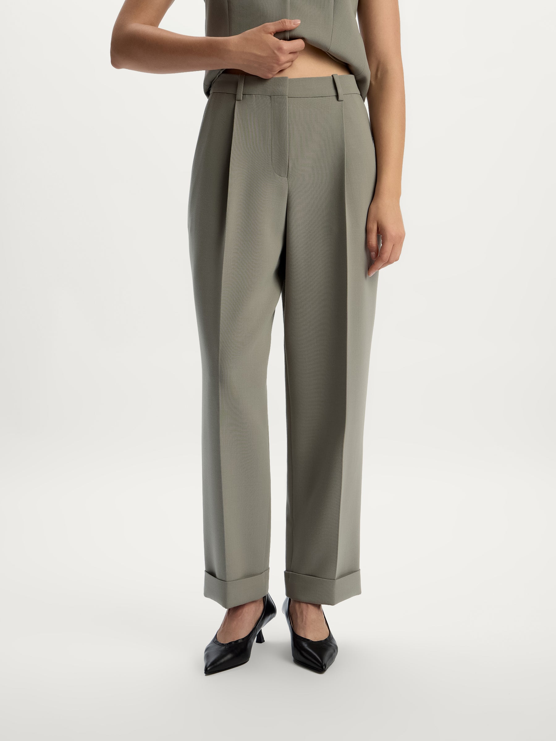 Wool blend trousers