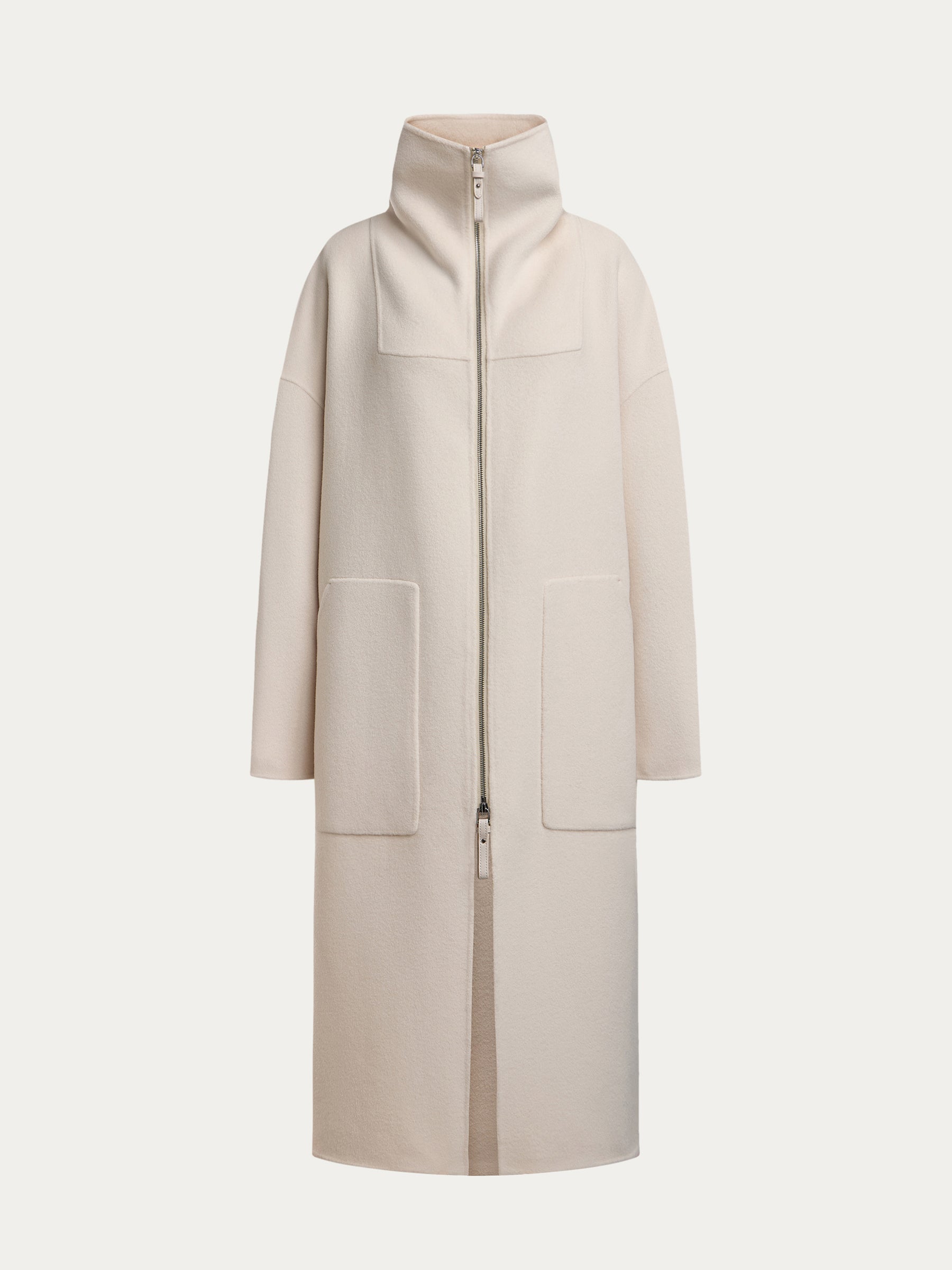 Wool-cashmere zip coat