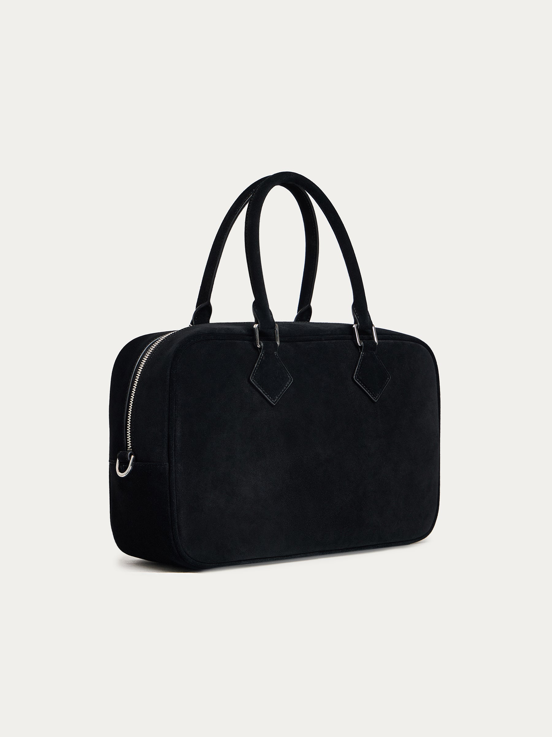 Suede bowler bag