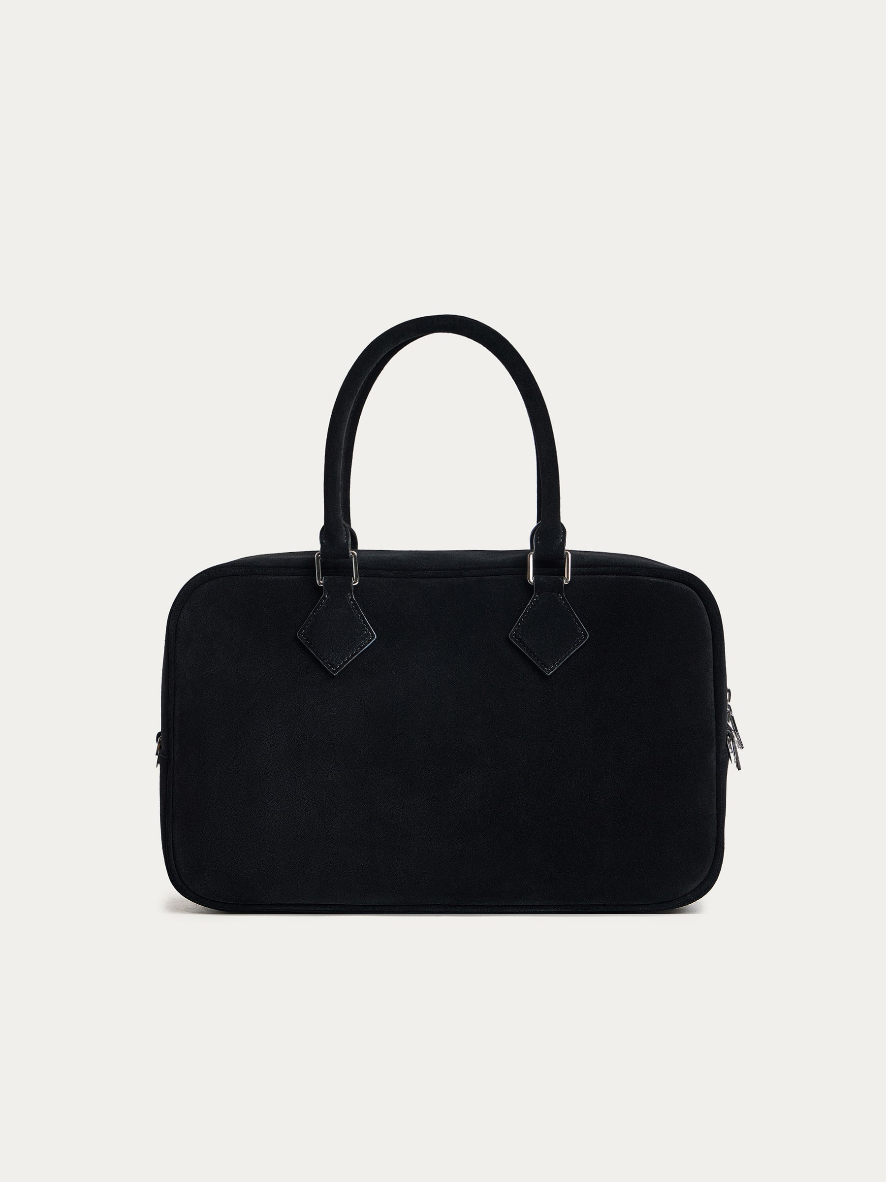 Suede bowler bag