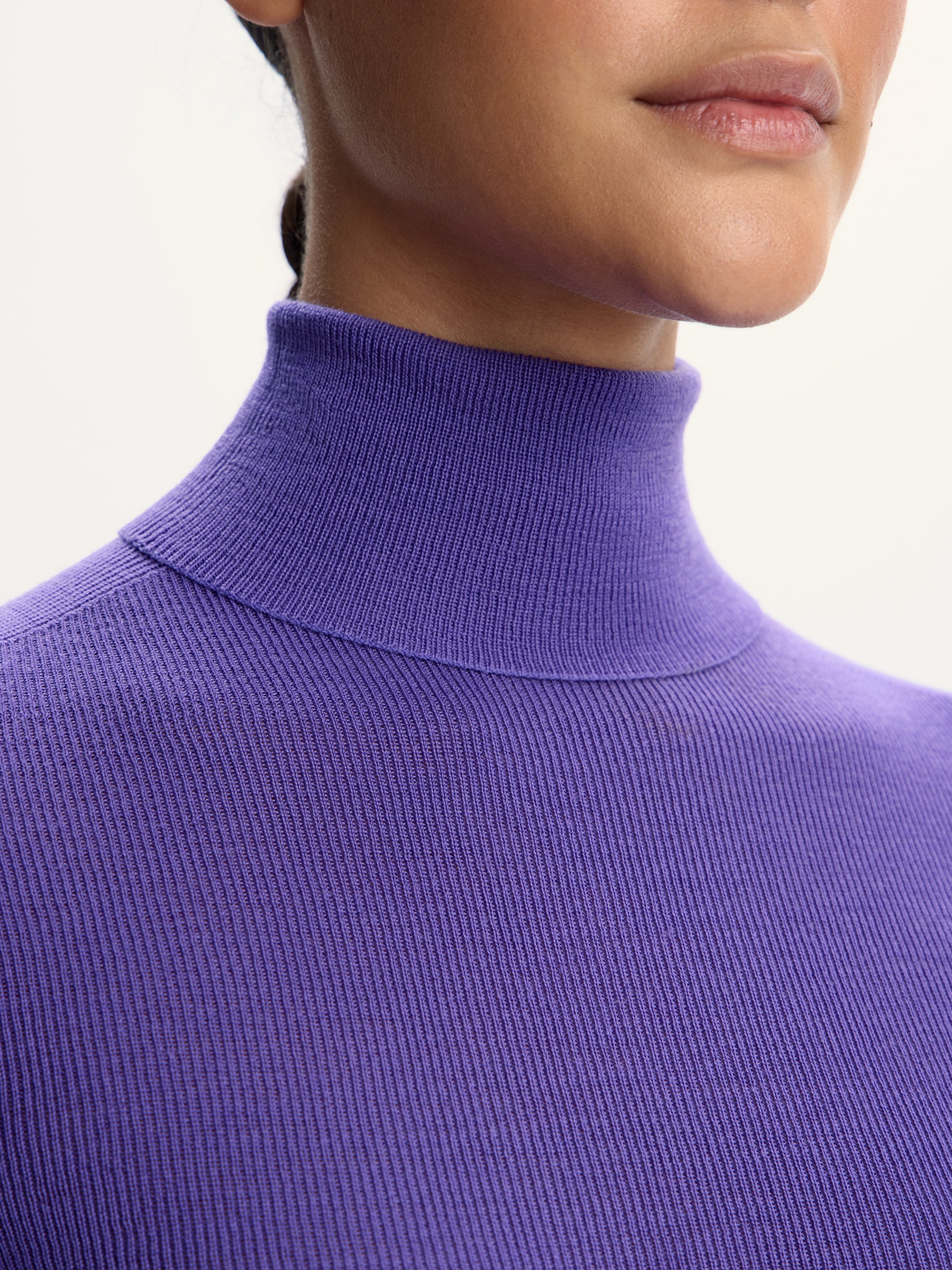 Ribbed merino turtleneck