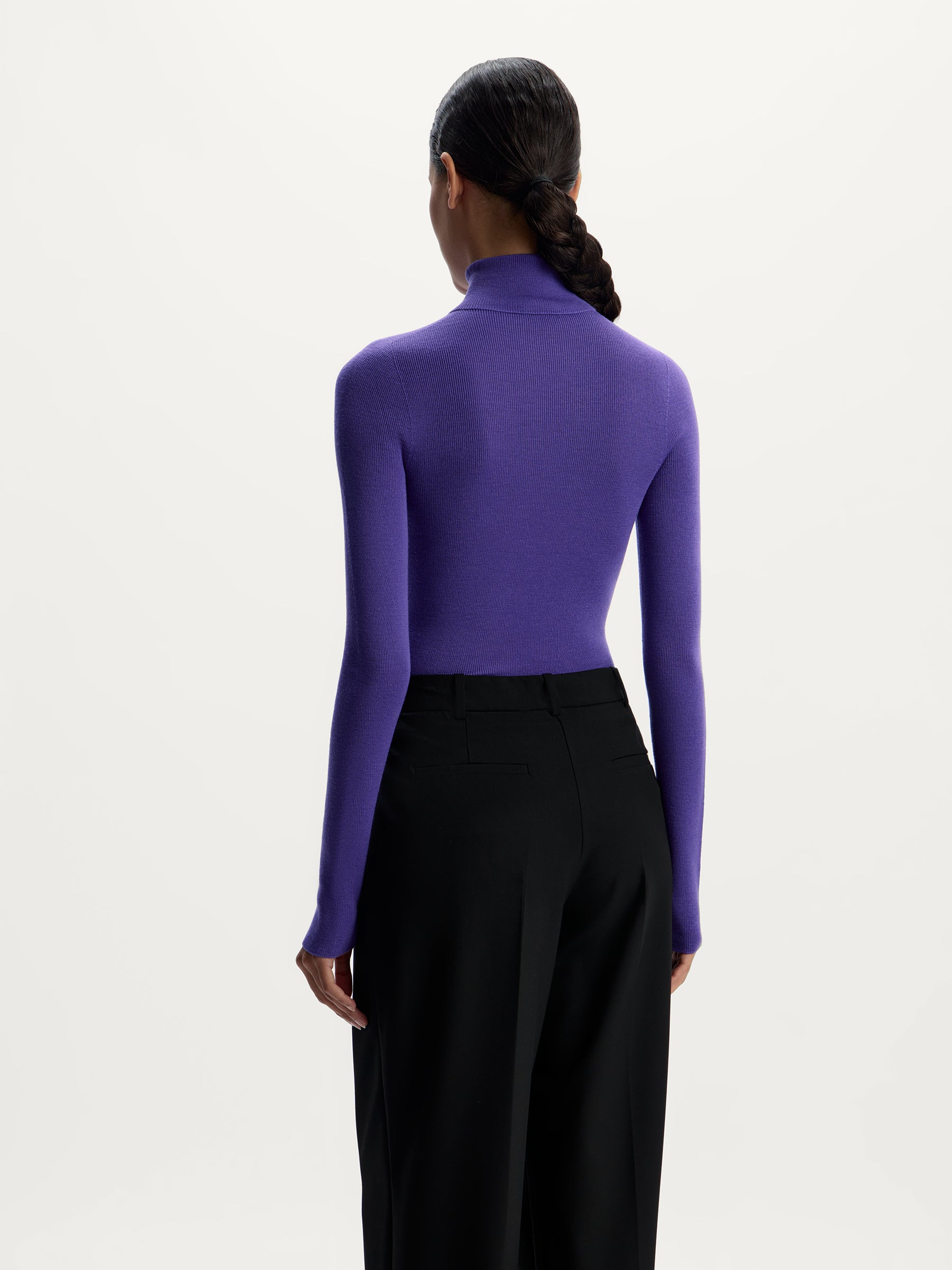 Ribbed merino turtleneck