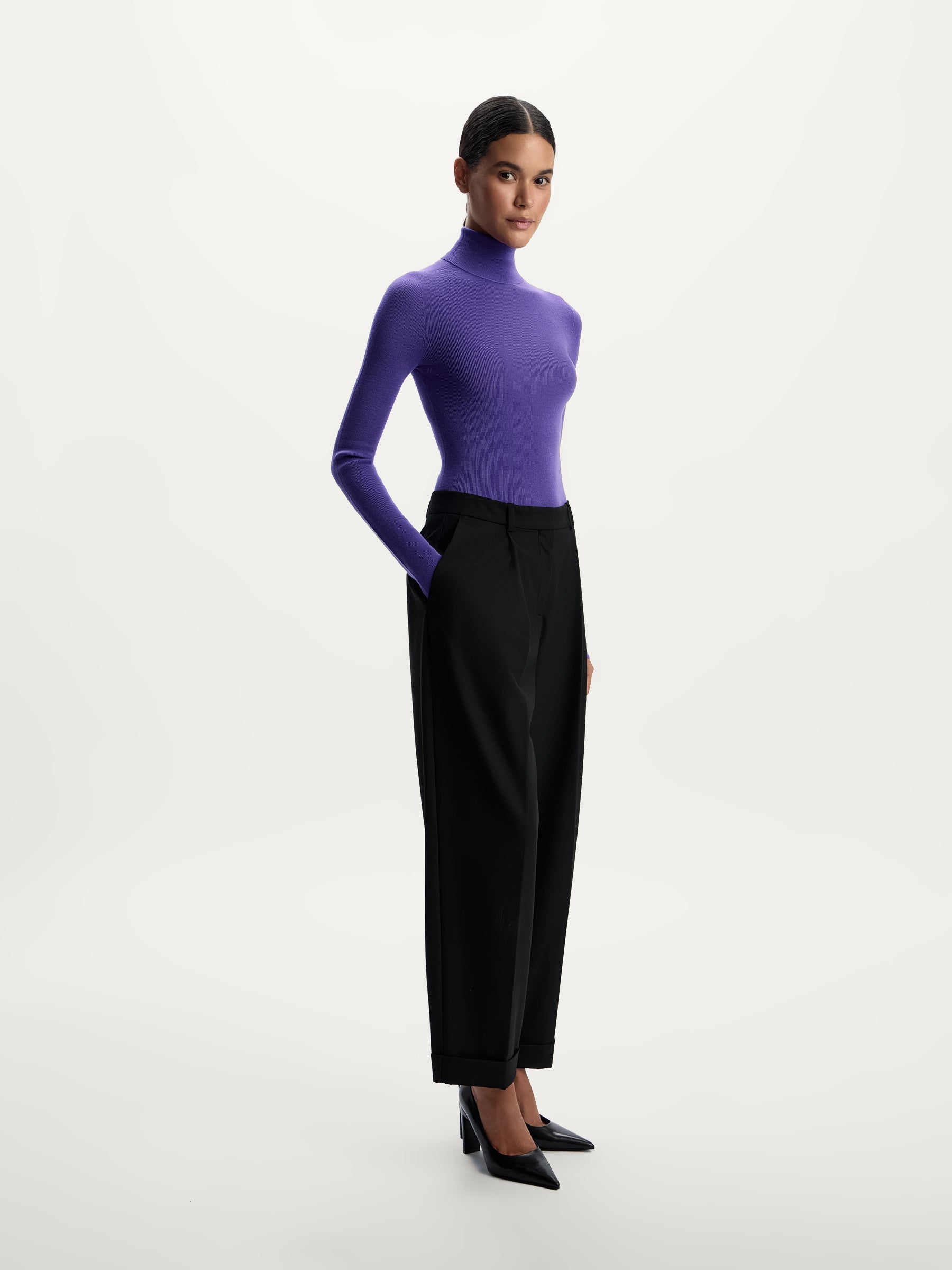 Ribbed merino turtleneck