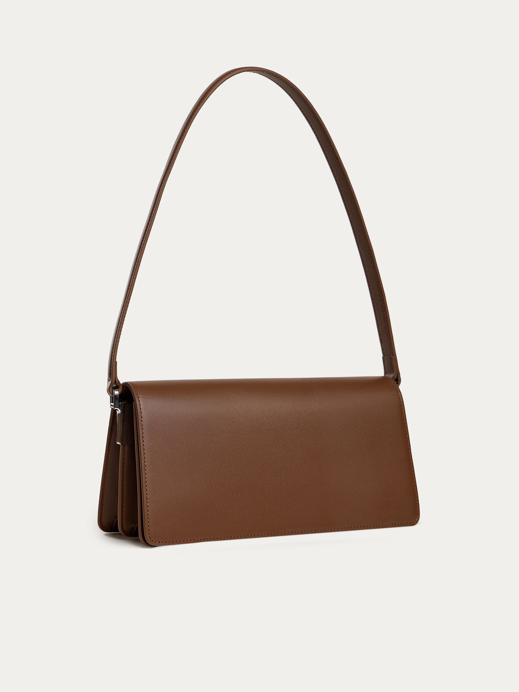 Leather baguette bag