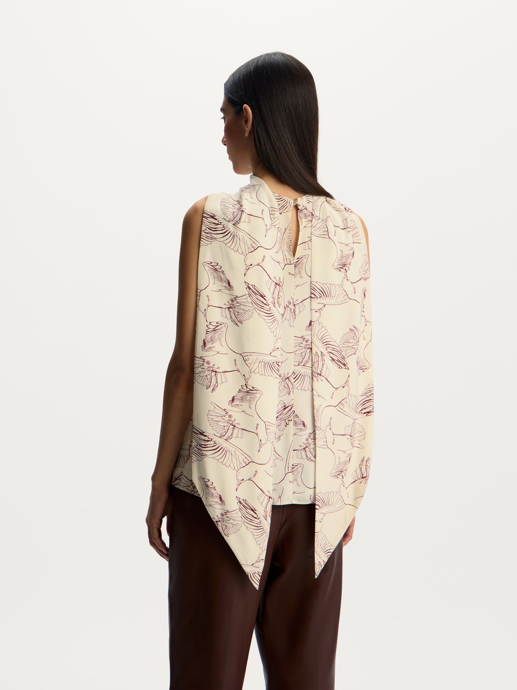 Printed silk top