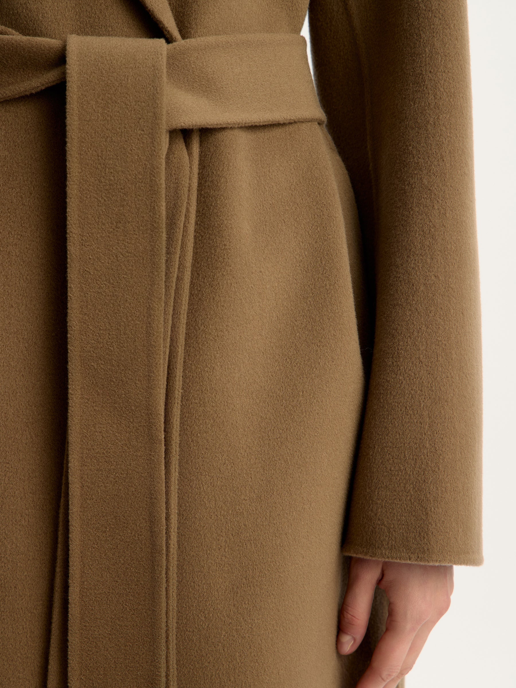 Belted merino coat