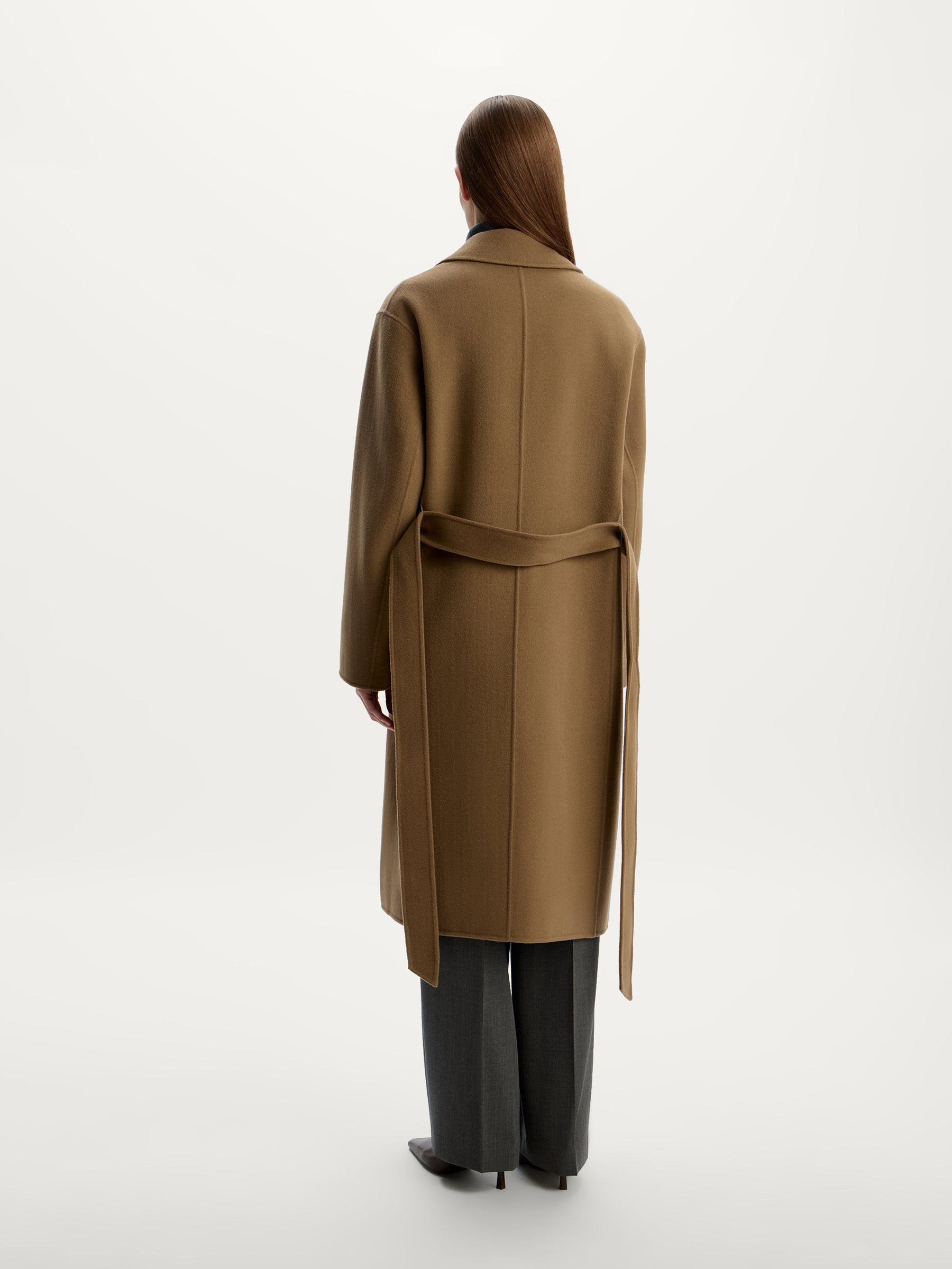 Belted merino coat