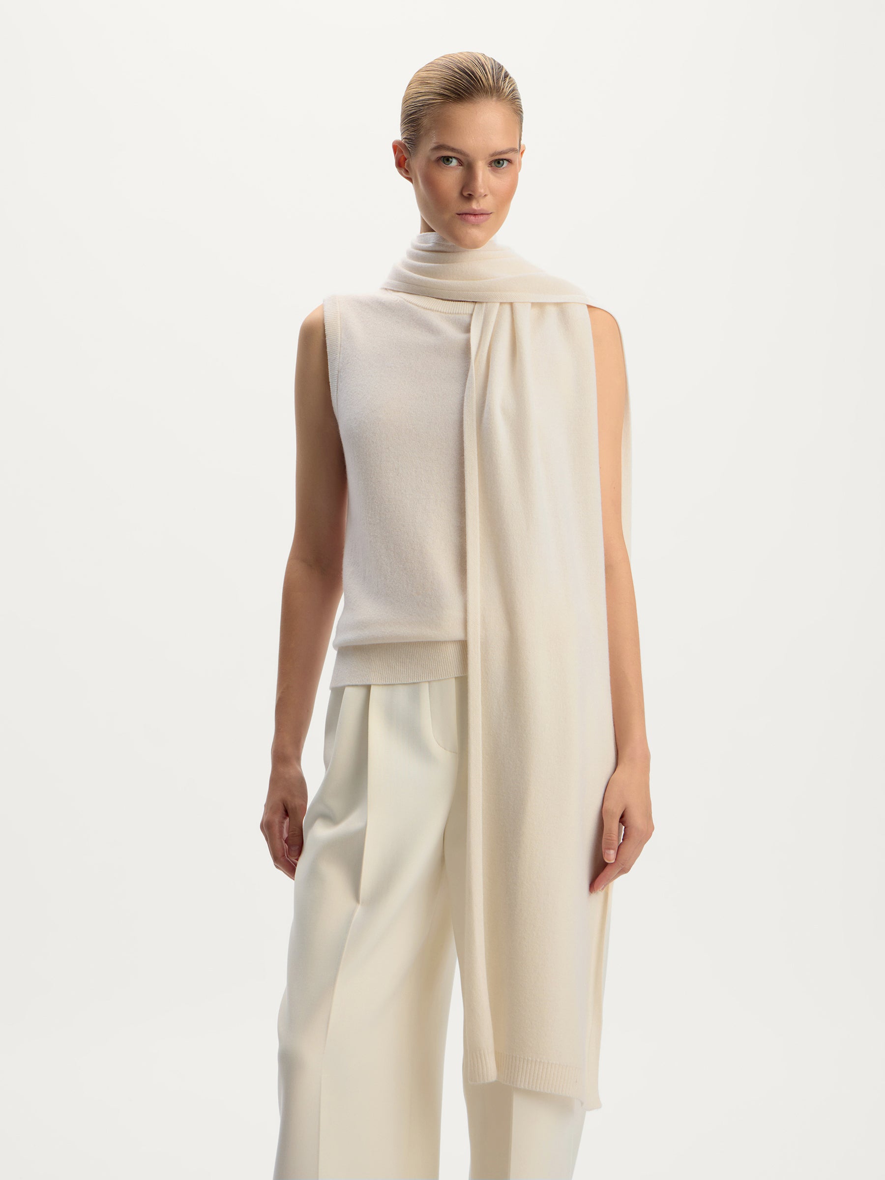 Wool-cashmere scarf top