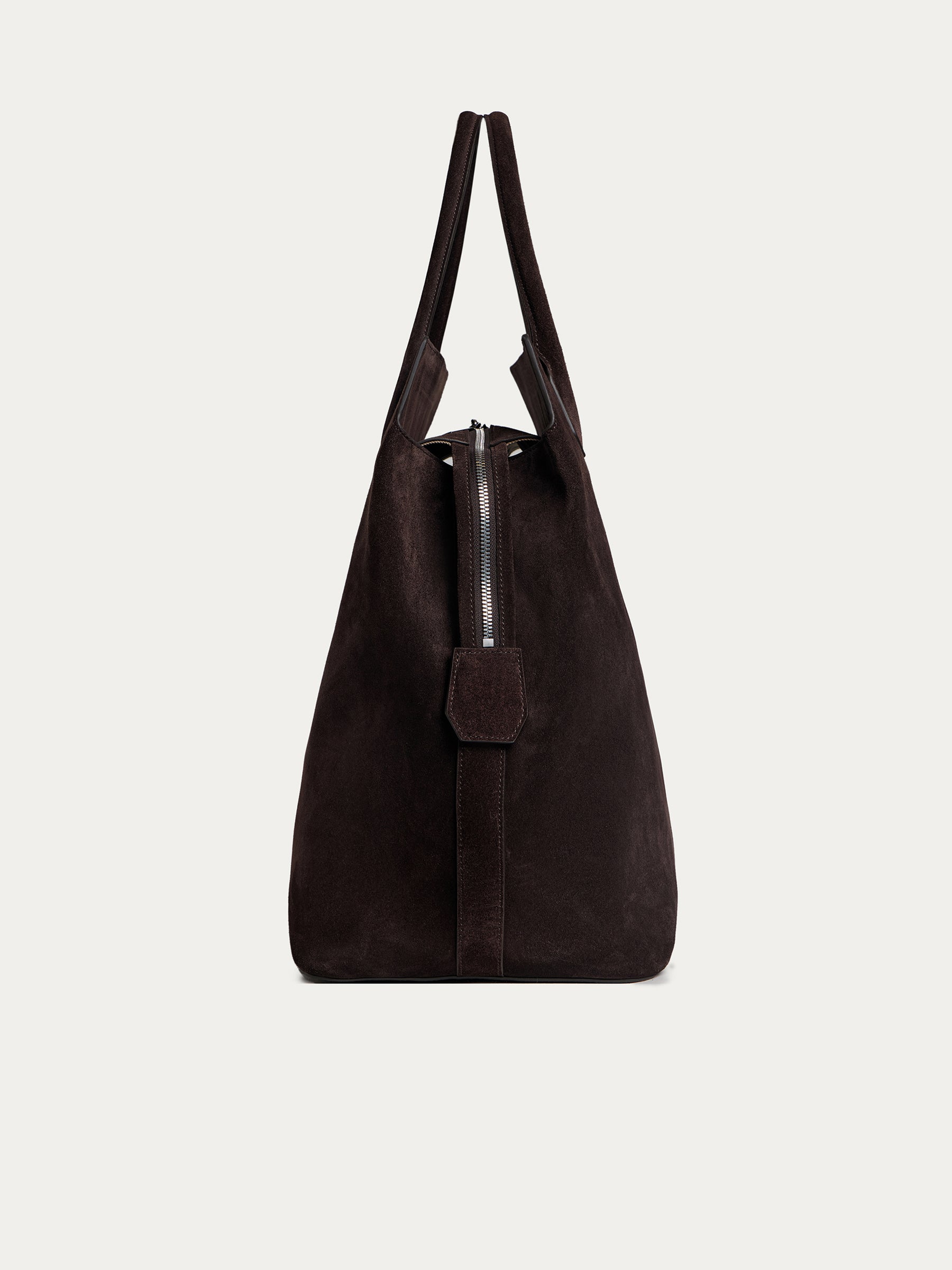 Suede zip tote bag