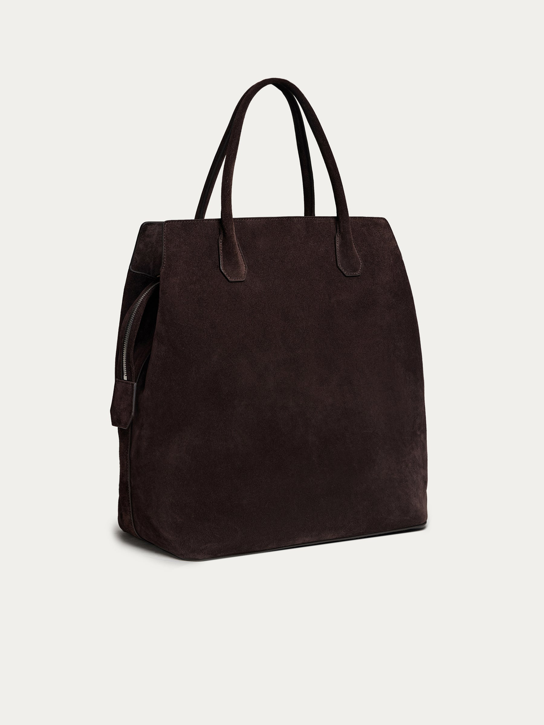 Suede zip tote bag