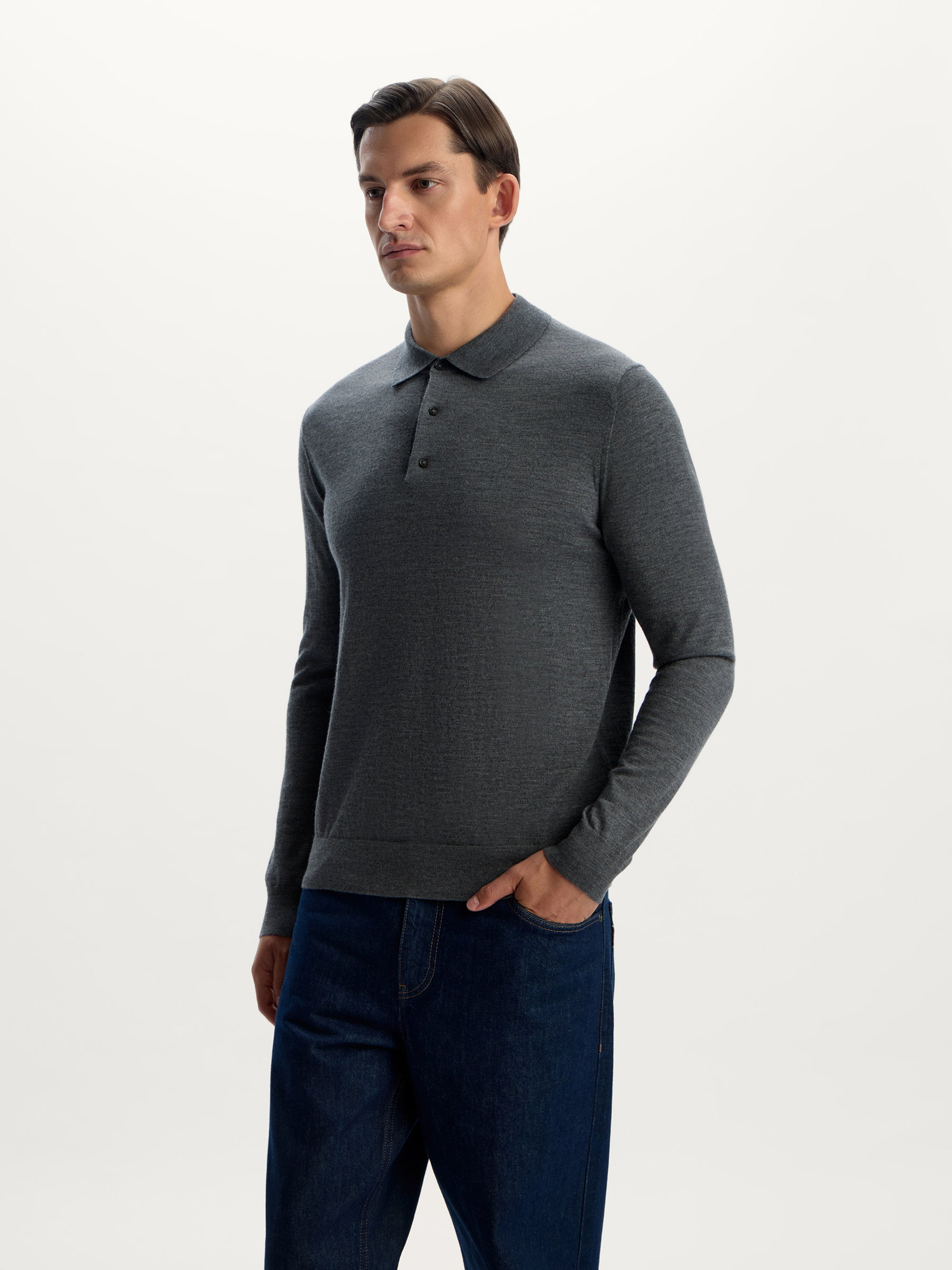 Merino polo jumper