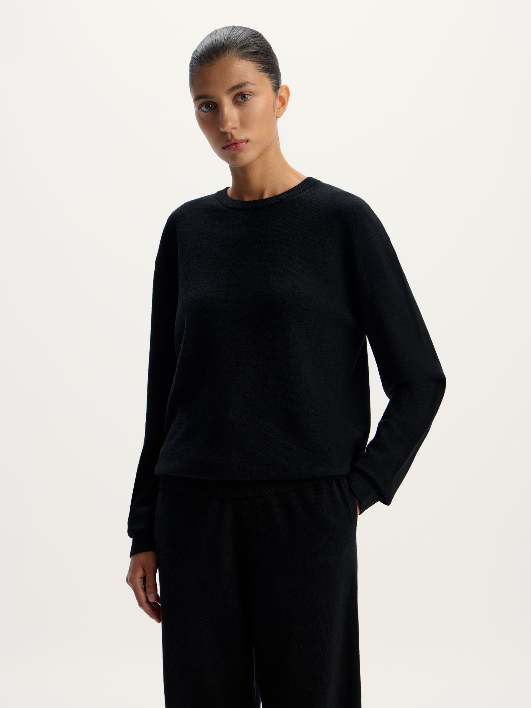 Wool-cashmere crew neck jumper