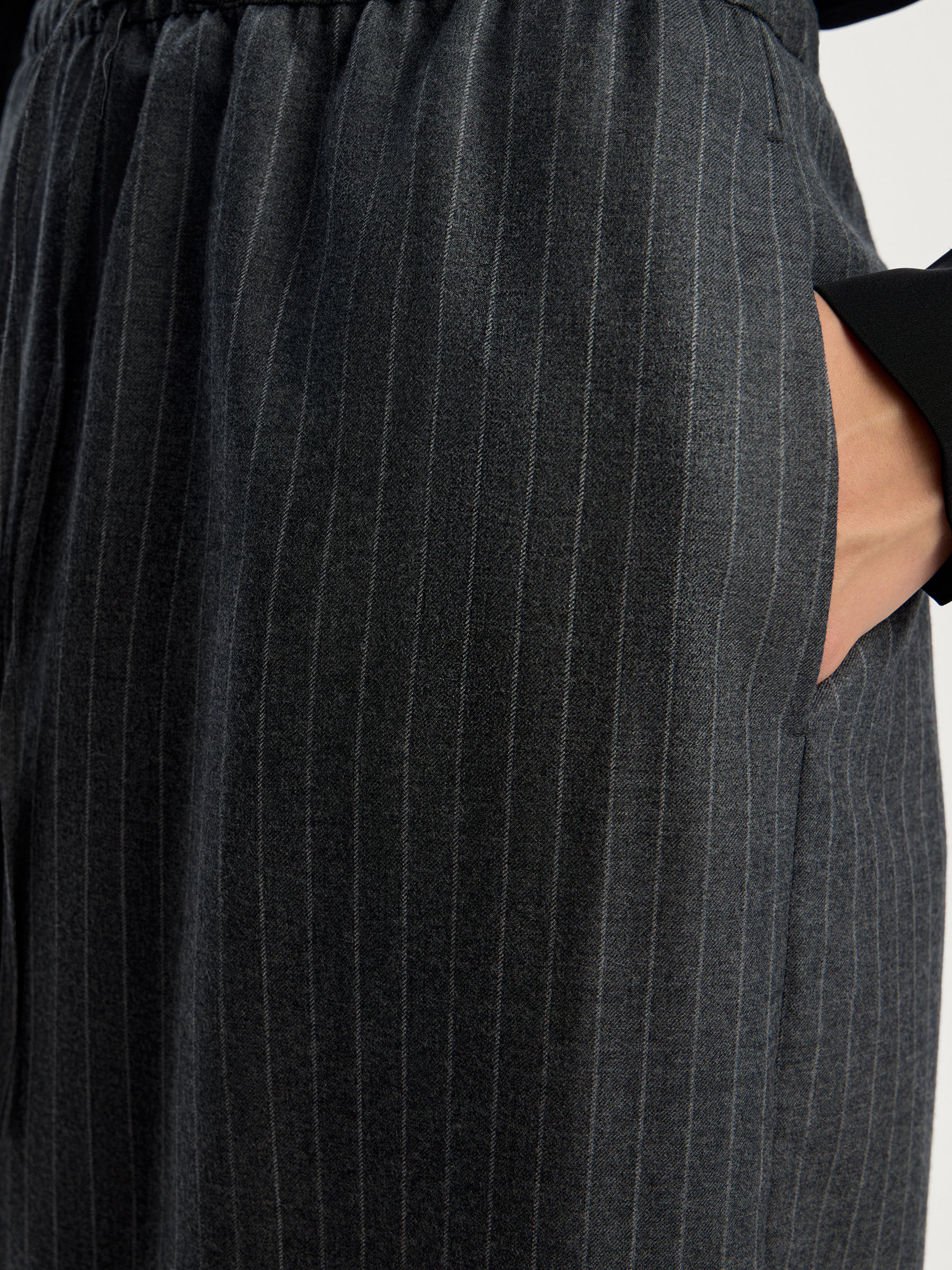 Pinstriped wool skirt