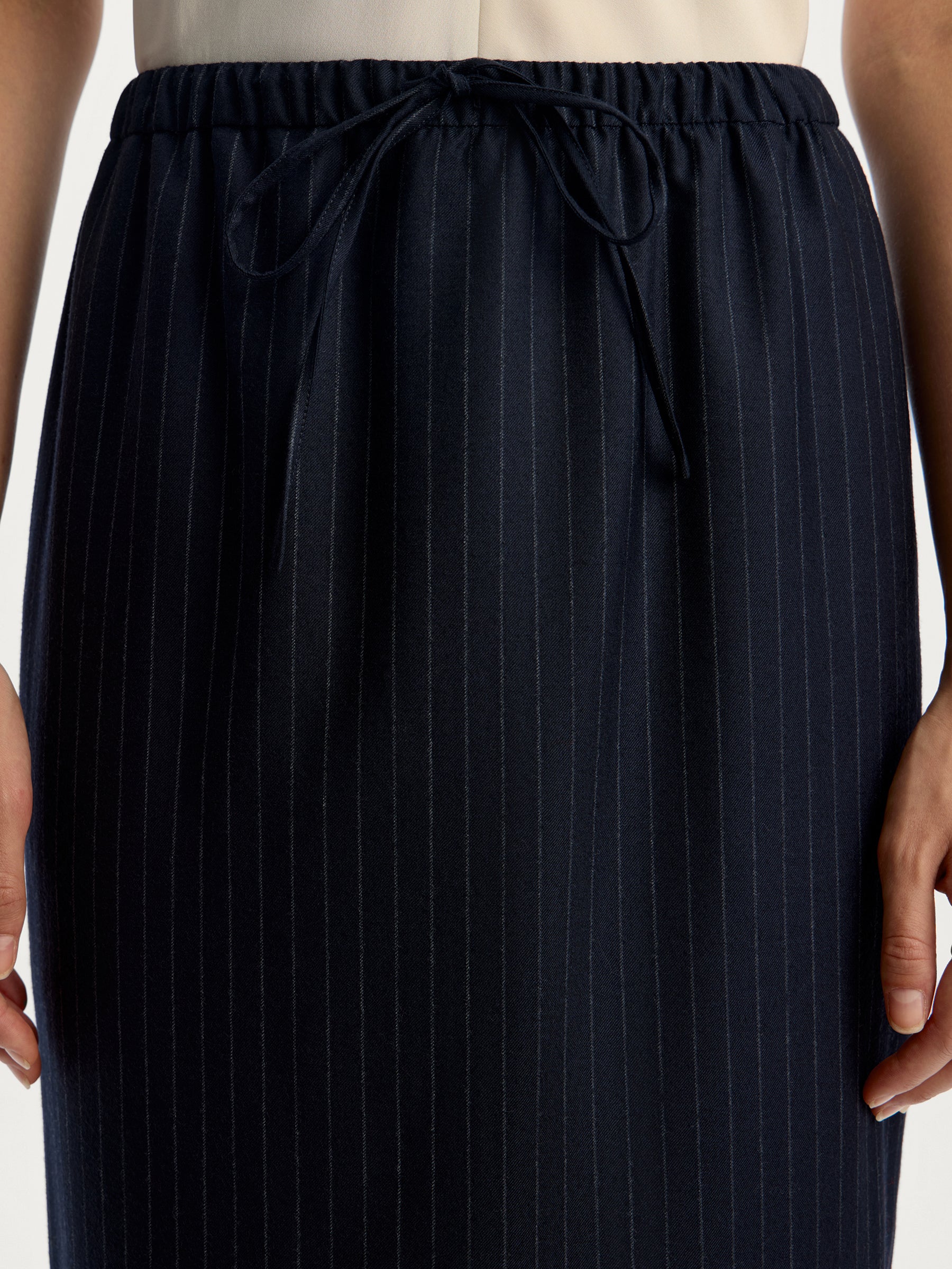 Pinstriped wool skirt