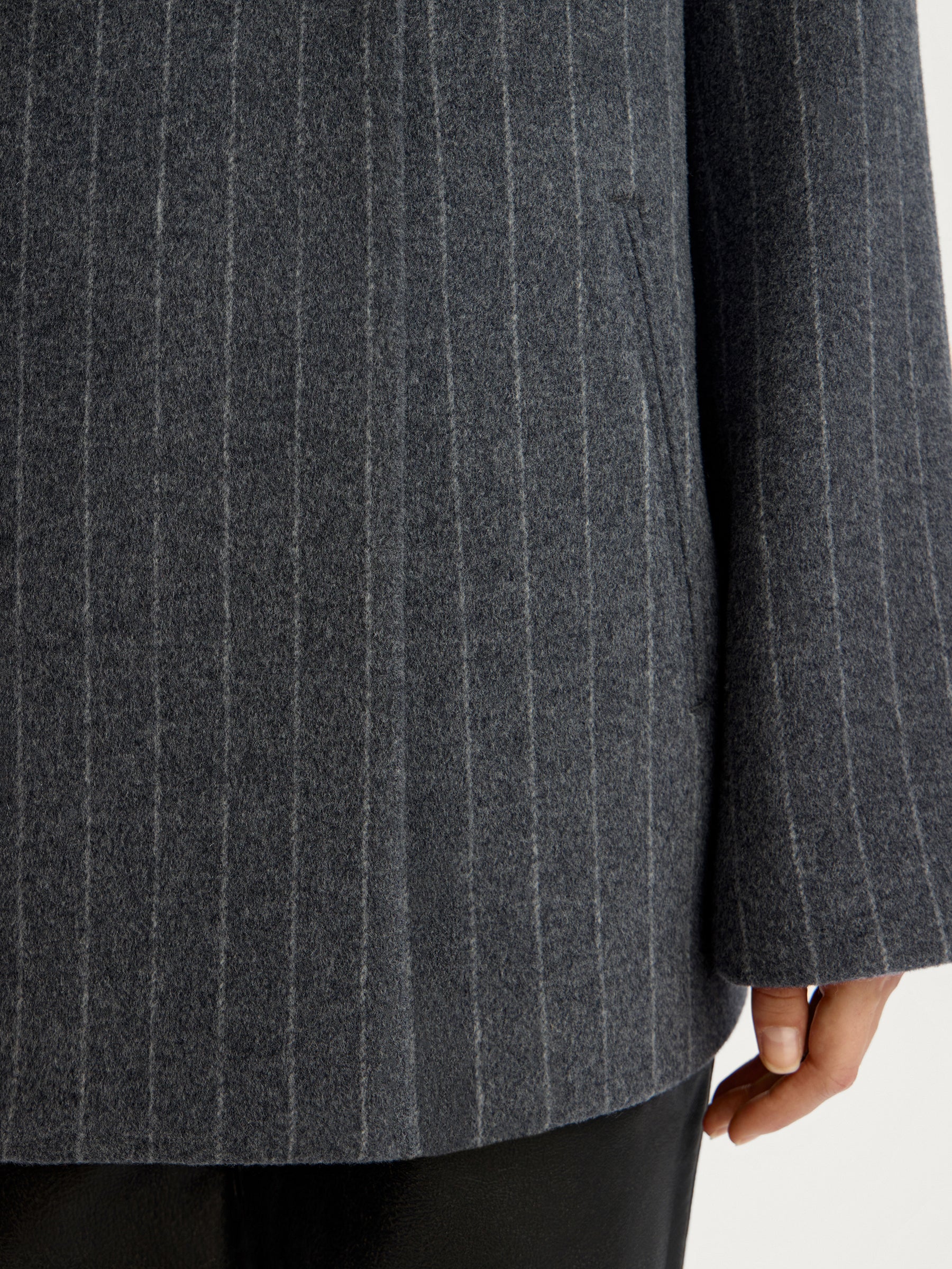 Cropped wool-cashmere coat