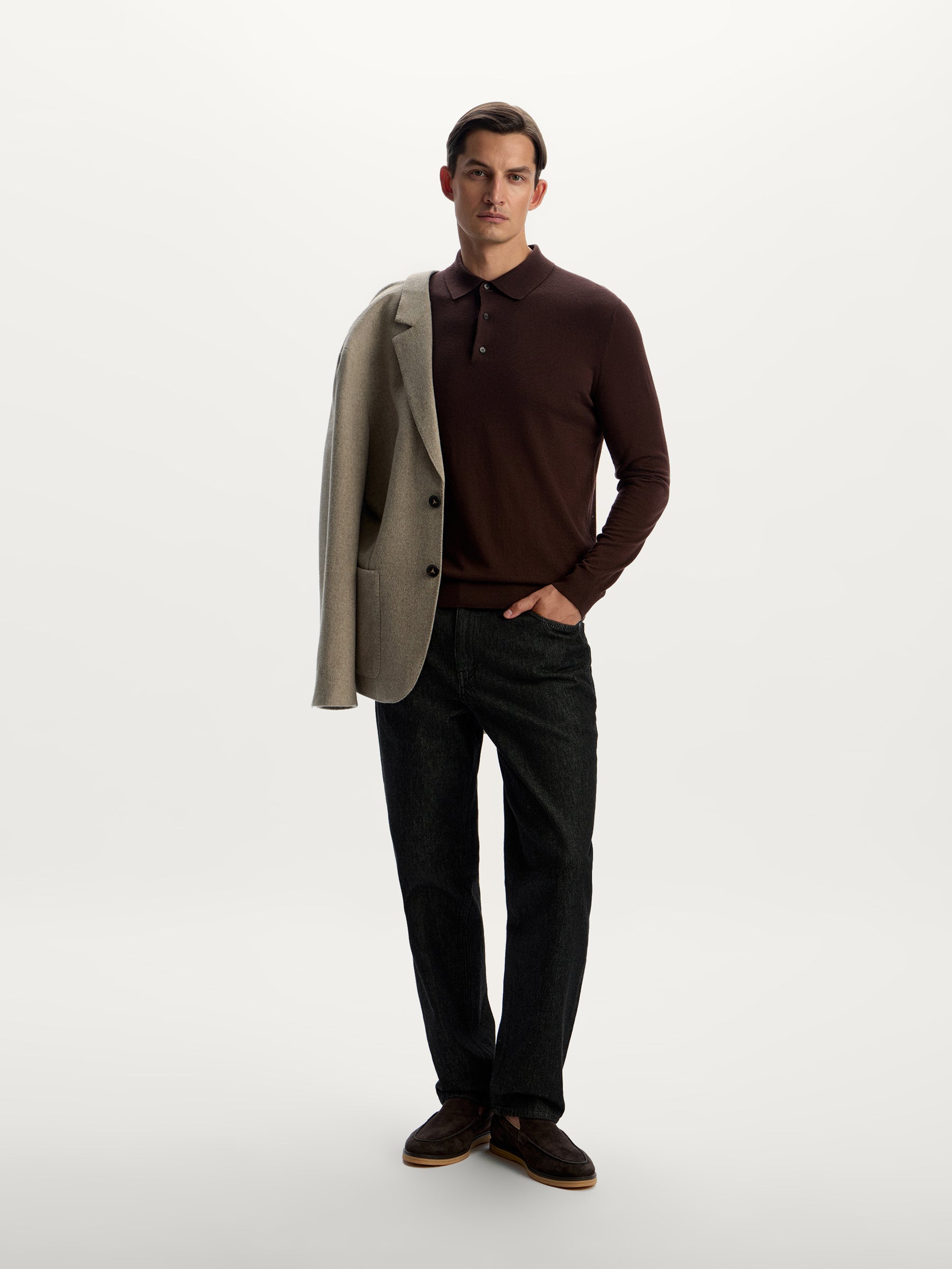 Merino polo jumper