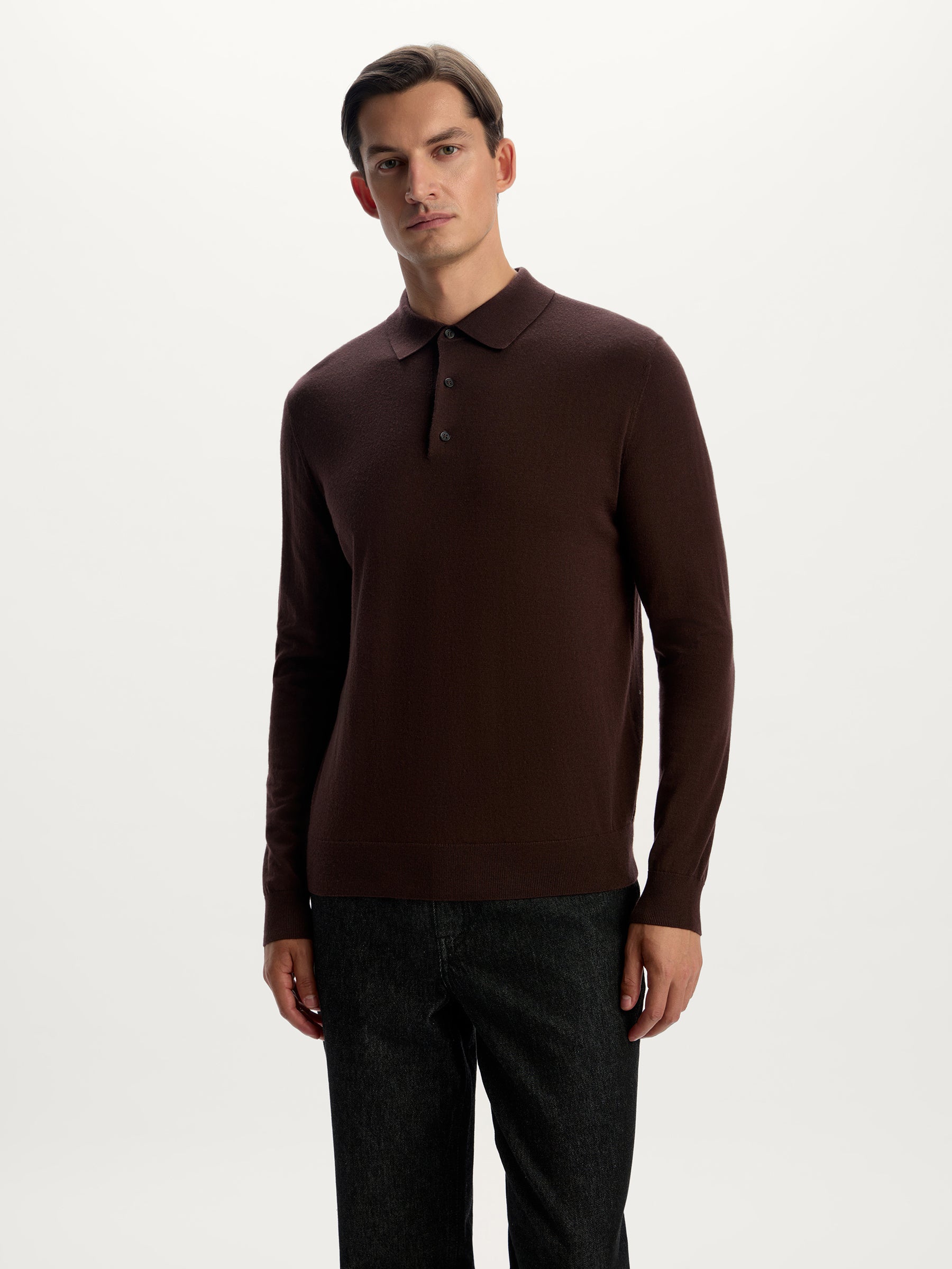 Merino polo jumper