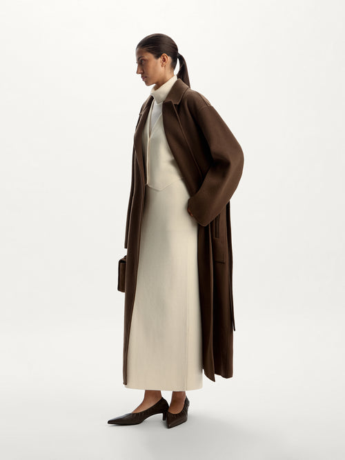 تنورة محبوكة من مزيج ميرينو والقطن