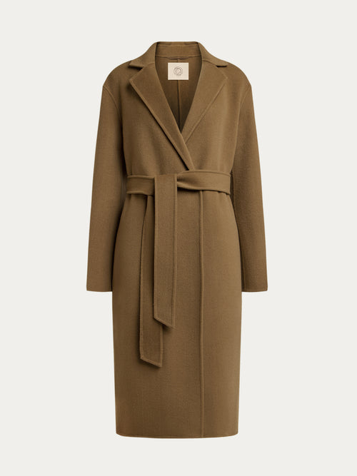 Belted merino coat