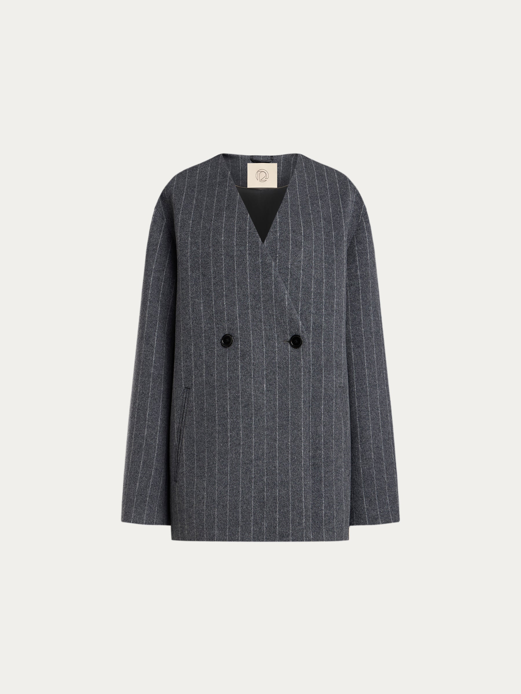 Cropped wool-cashmere coat