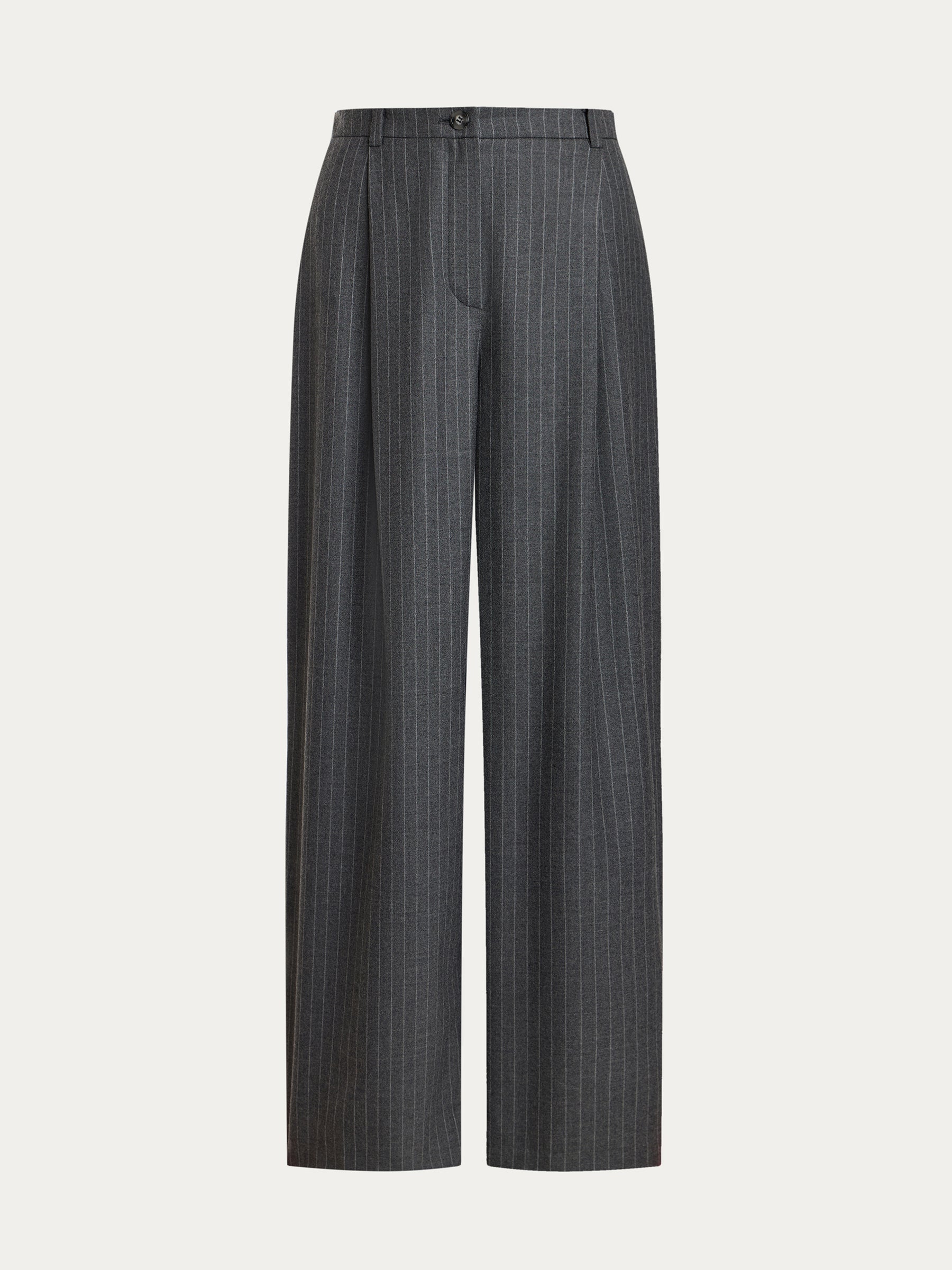 Pinstriped wool trousers