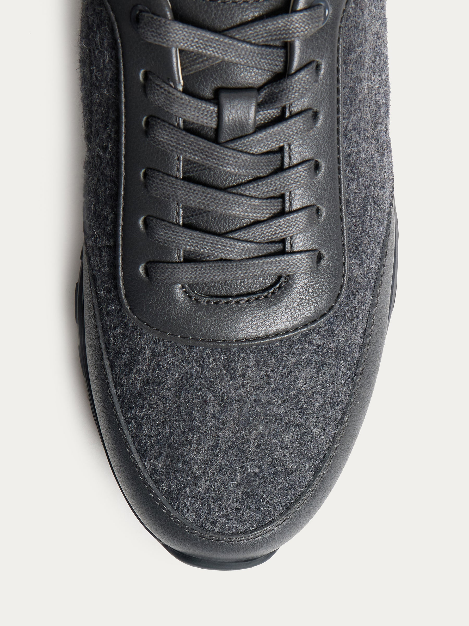 Wool-leather sneakers