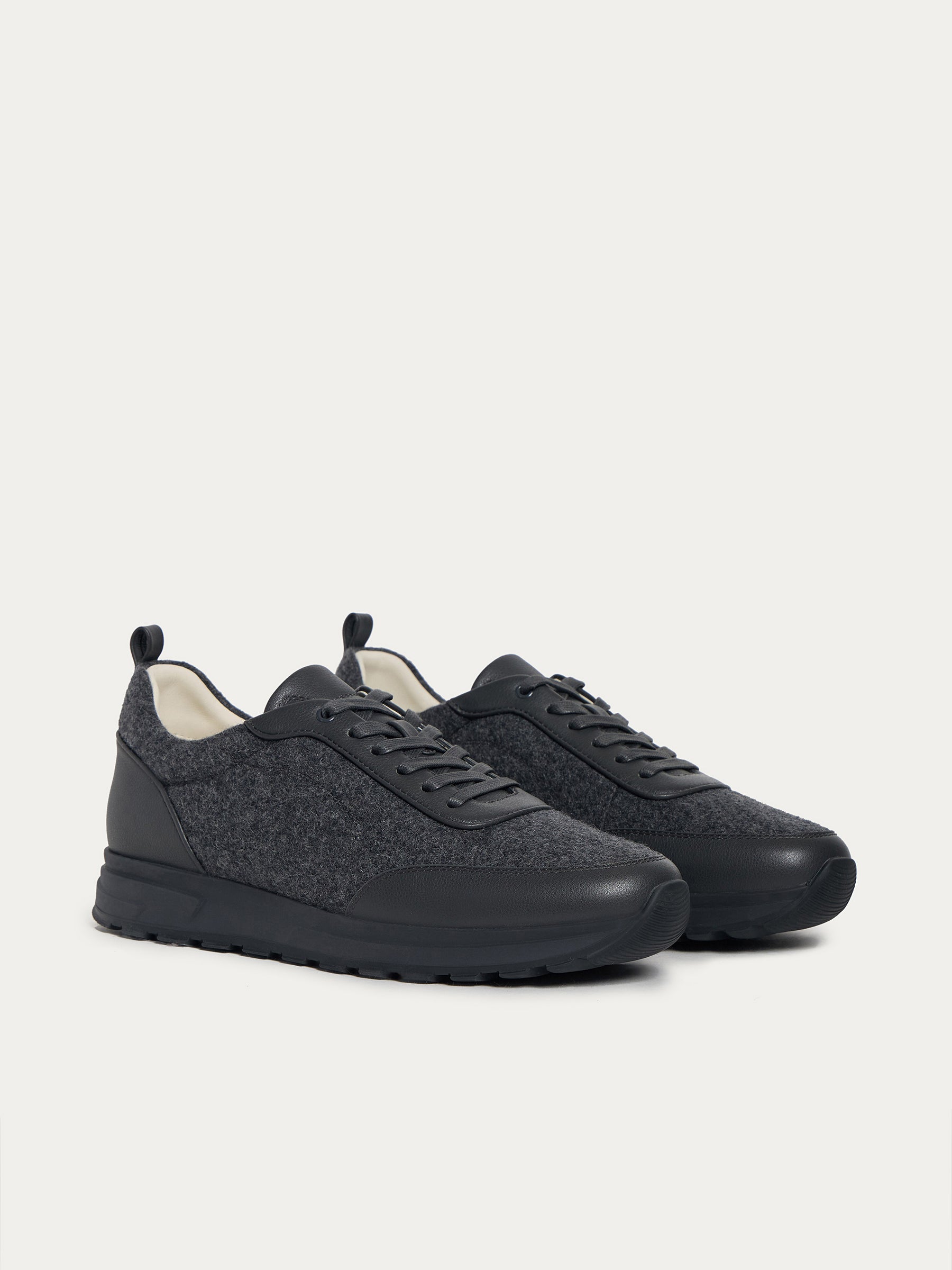 Wool-leather sneakers