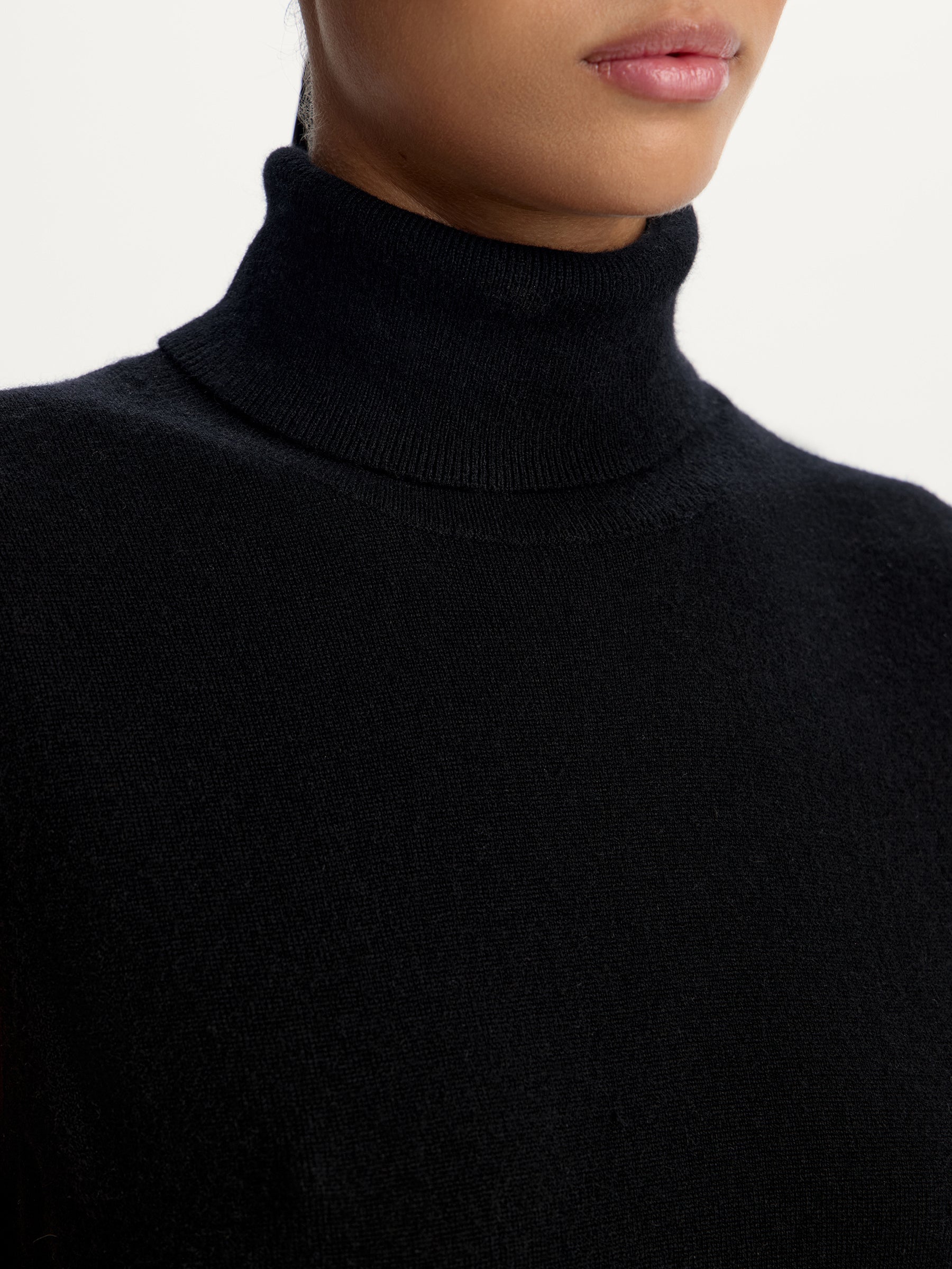 Wool-cashmere turtleneck top