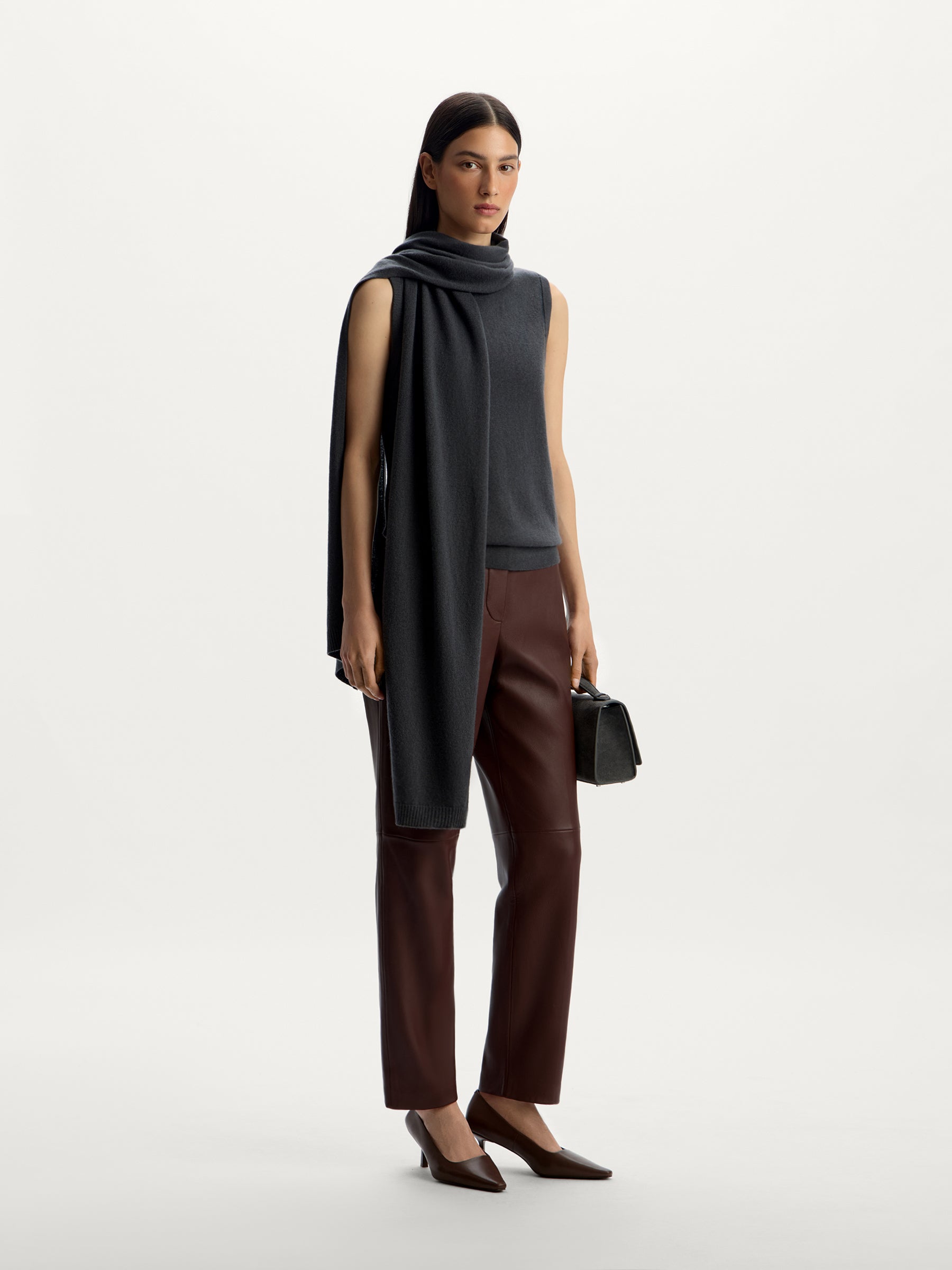 Wool-cashmere scarf top