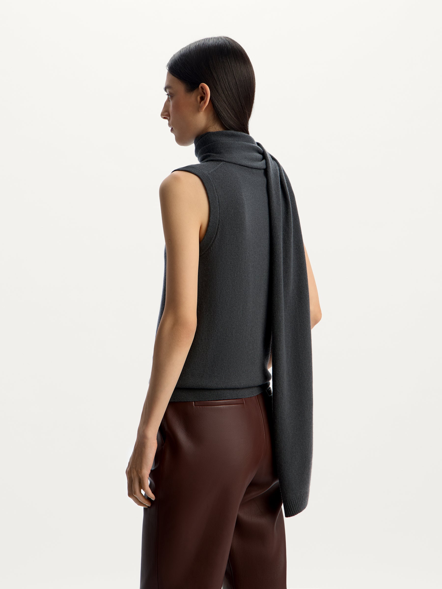 Wool-cashmere scarf top