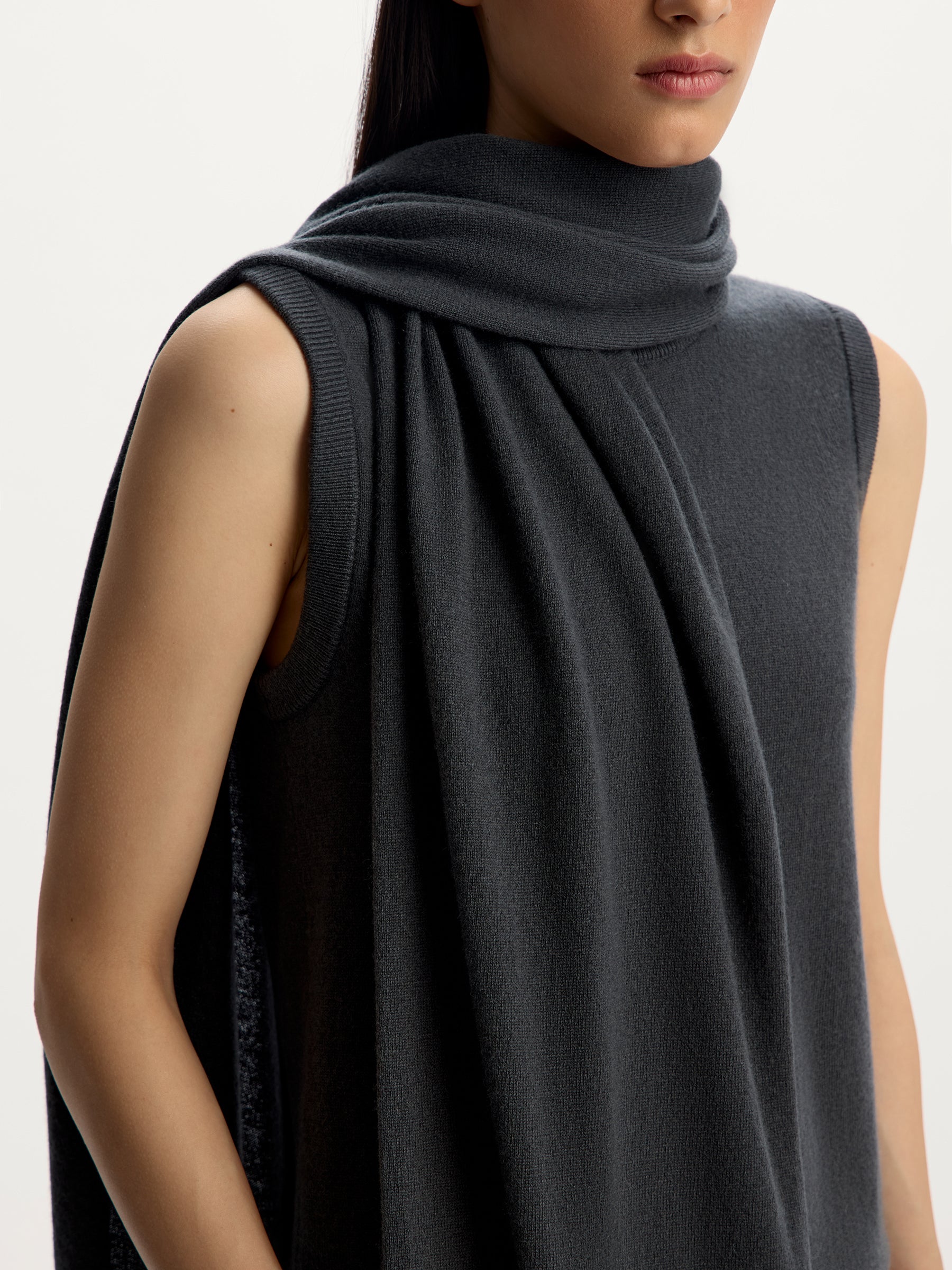 Wool-cashmere scarf top