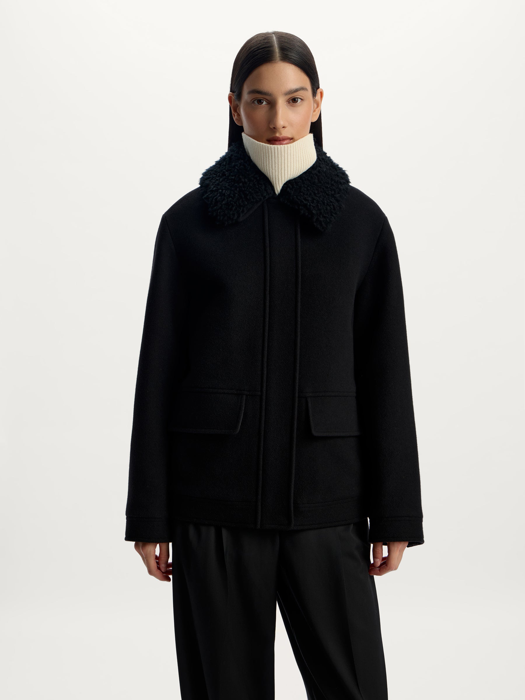 Padded wool bomber