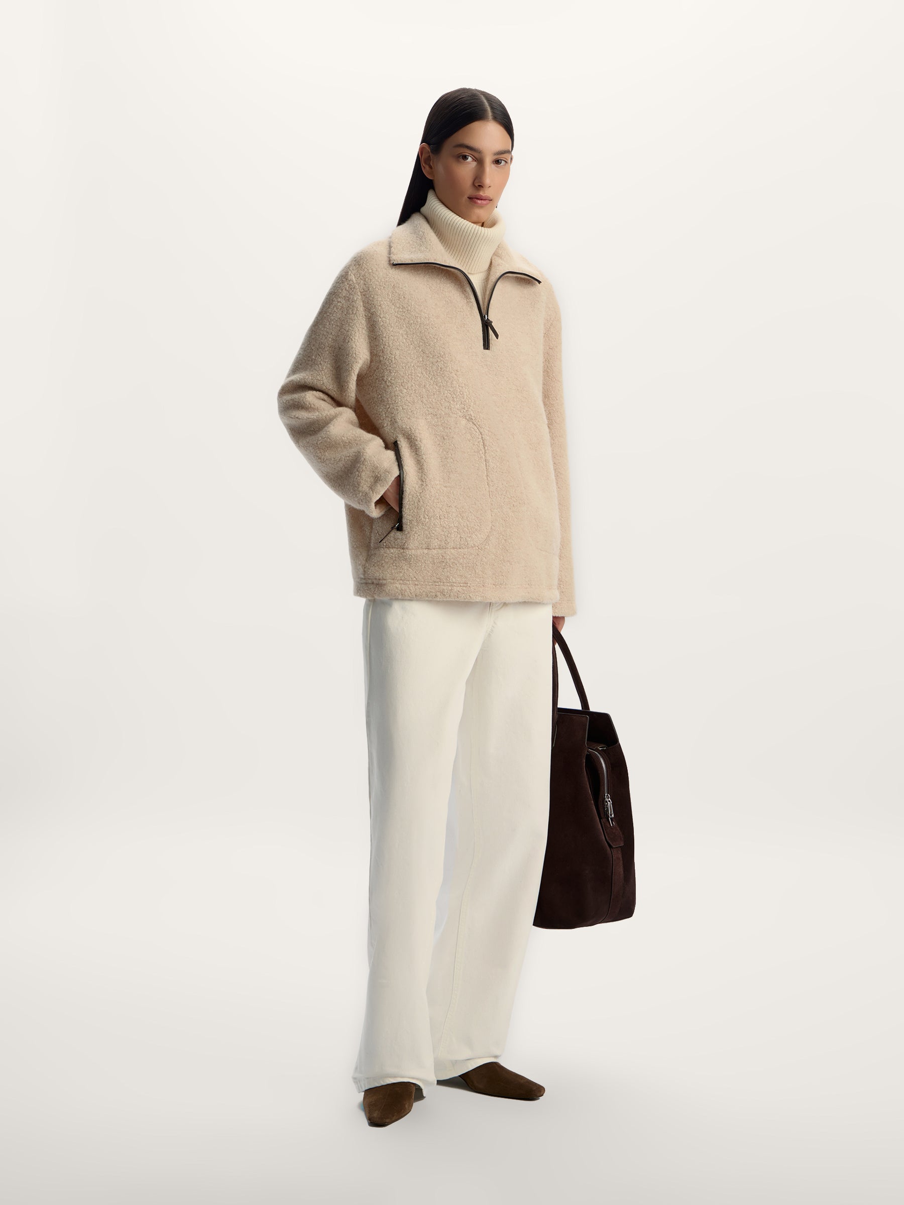 Sherpa half zip sweatshirt