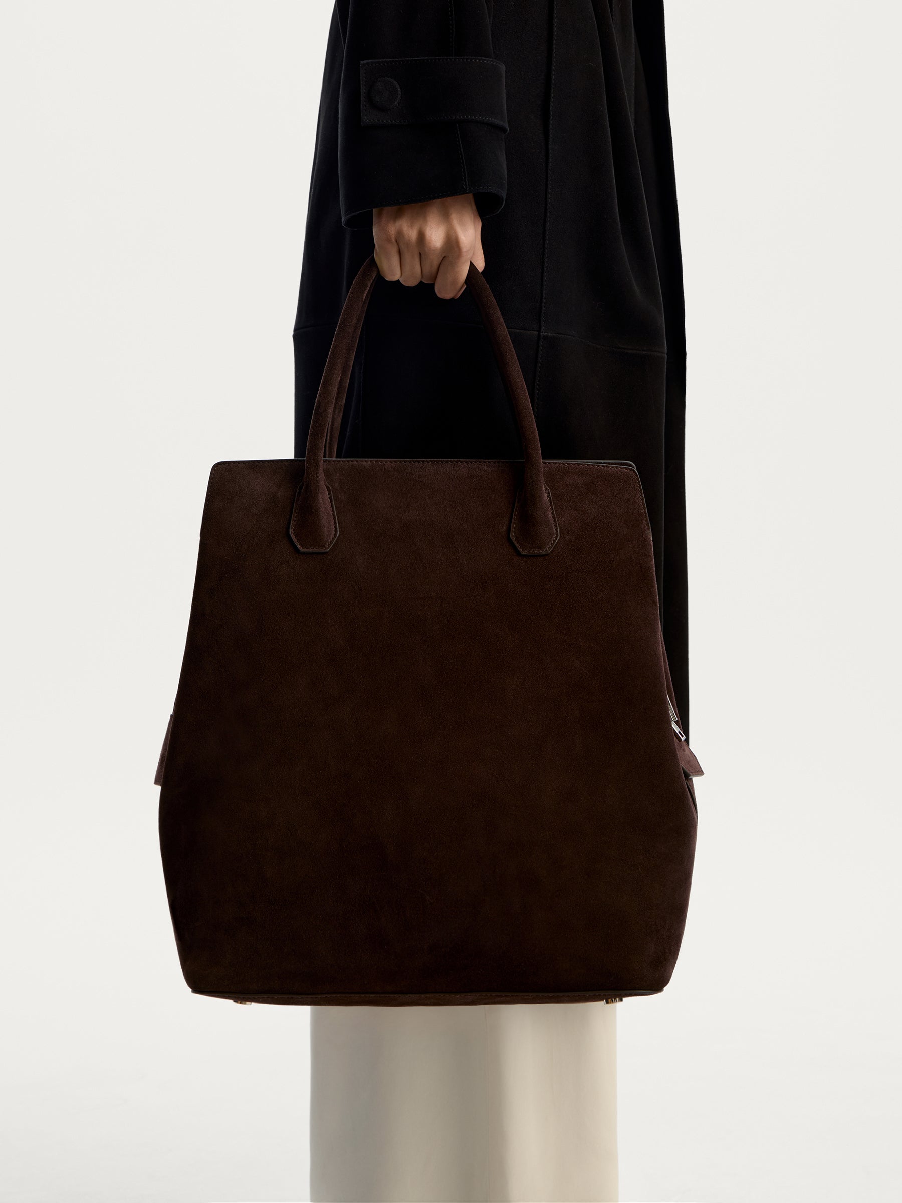 Suede zip tote bag