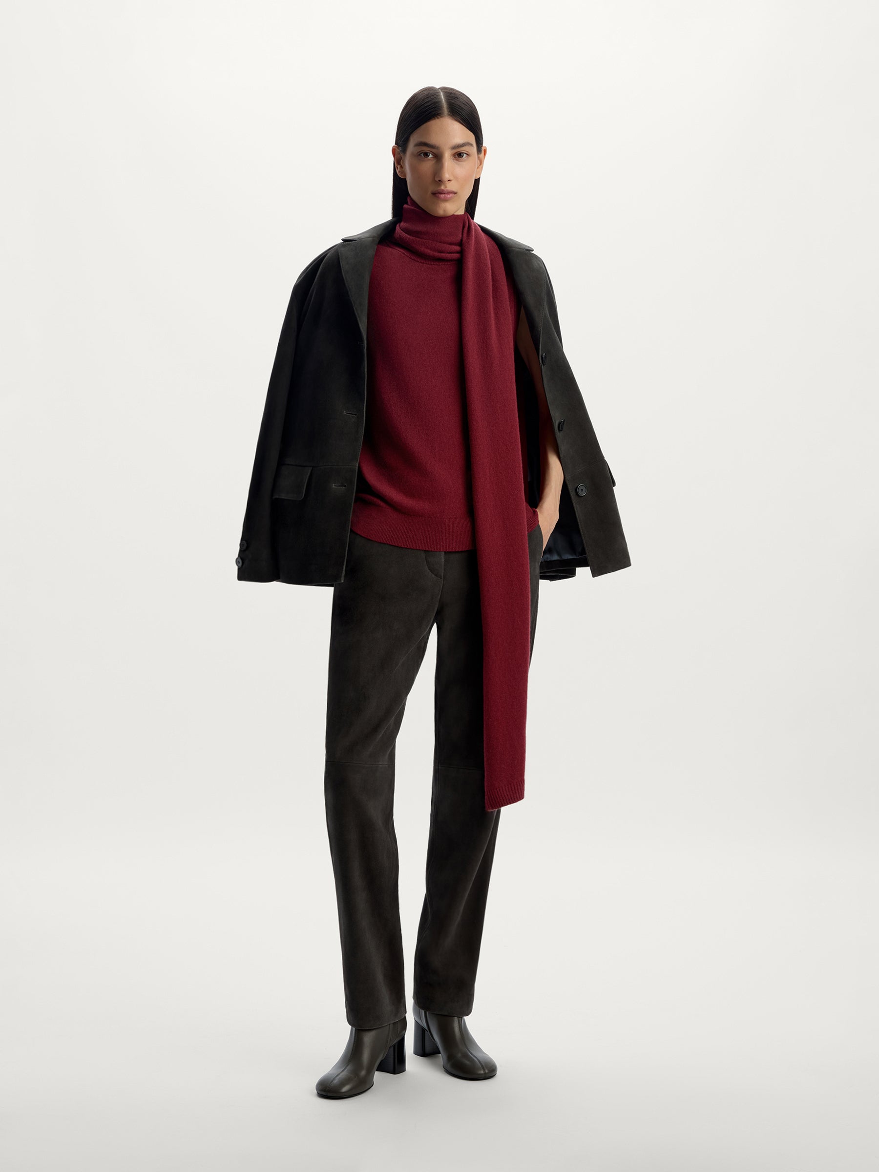 Wool-cashmere scarf top