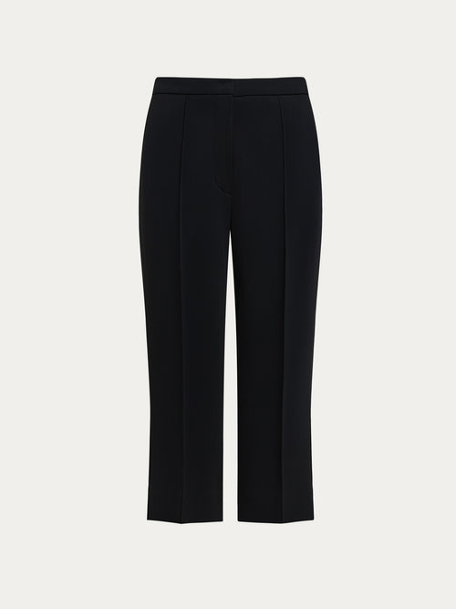 Crepe-knit capri trousers